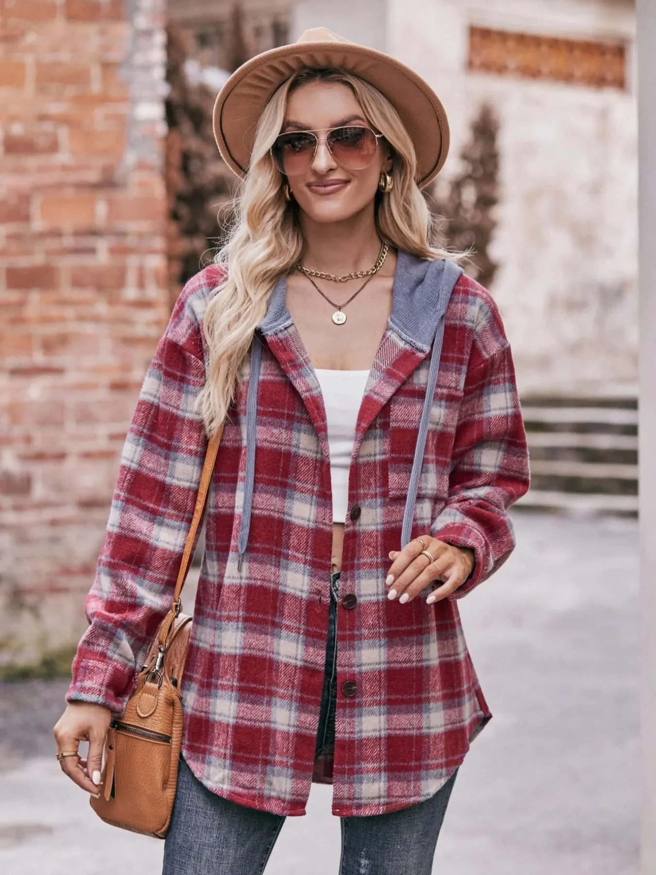 Black Oversized Plaid Flannel Shirt Jacket