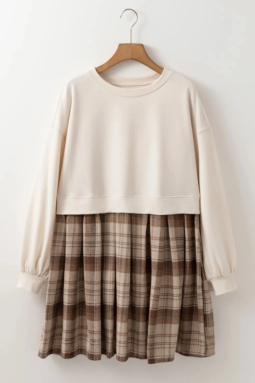 Plaid Long Sleeve Mini Dress