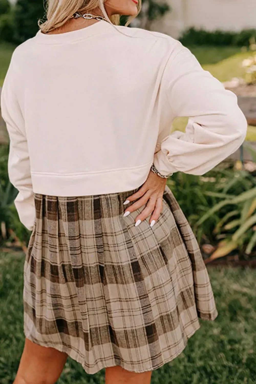 Plaid Long Sleeve Mini Dress