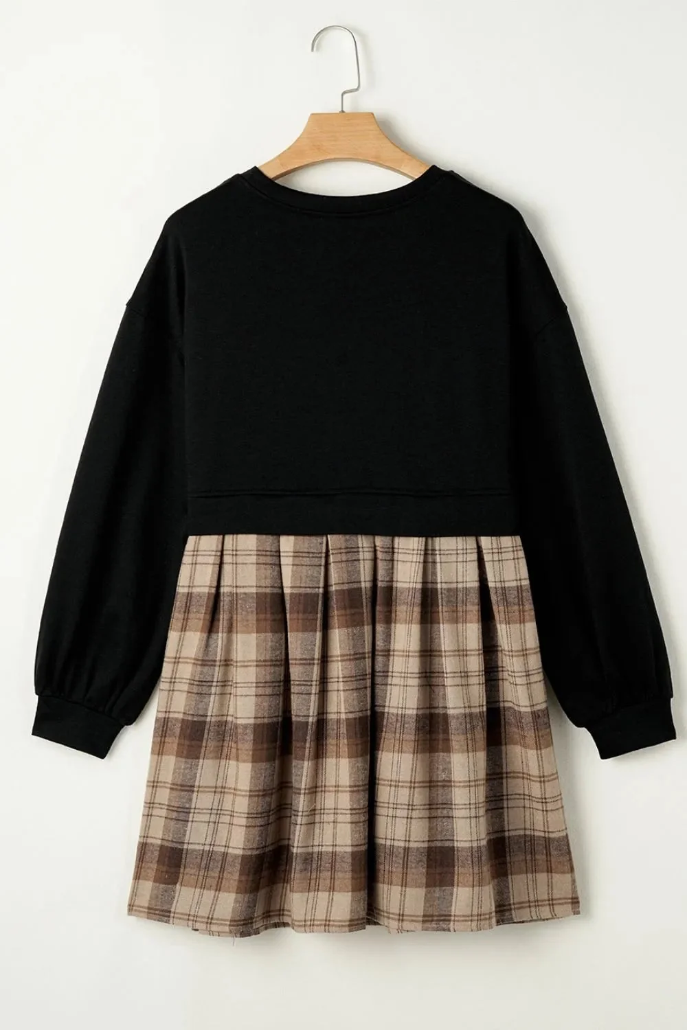 Plaid Long Sleeve Mini Dress