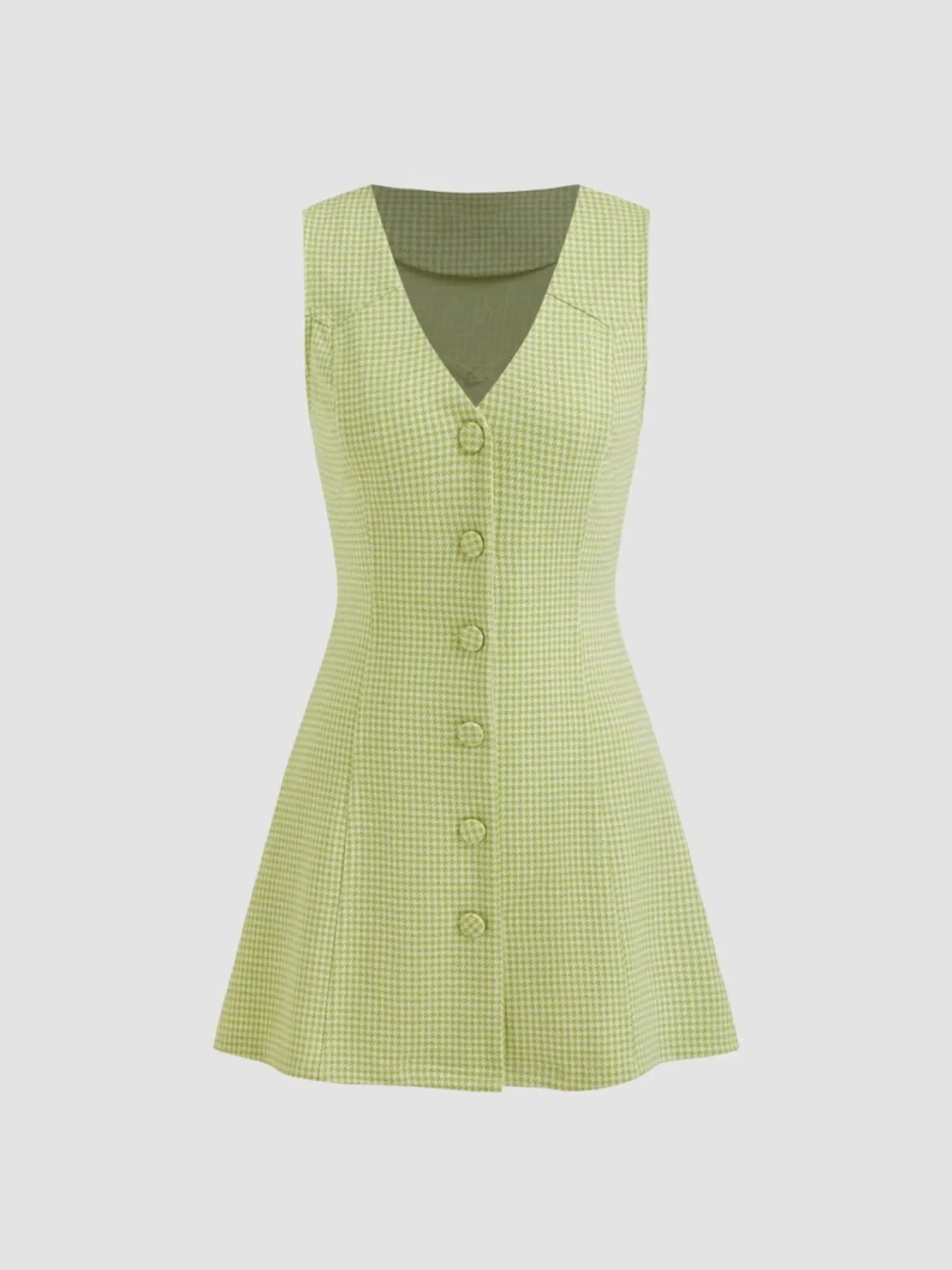 Matcha A-Line Mini Dress with Button Front Detail