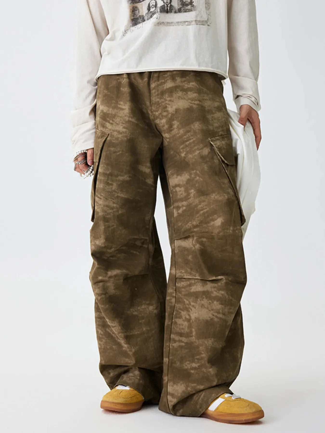 Mens Camouflage Drawstring Cargo Pants