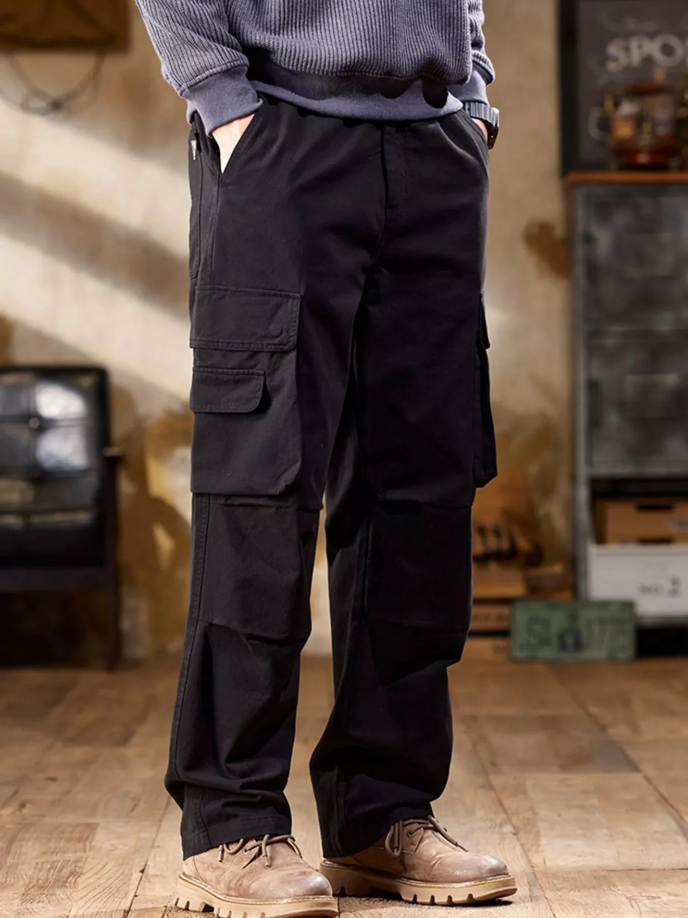 Comfort Fit Cotton Cargo Pants for Men in Various Sizes