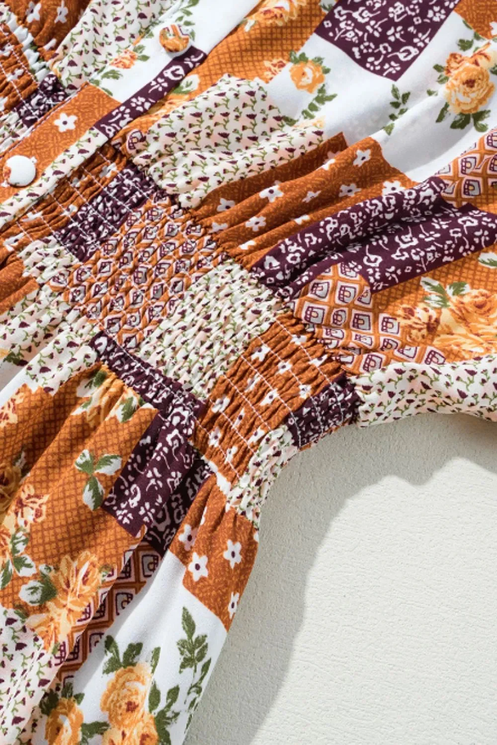 Tangerine Collared Neck Mini Shirt Dress