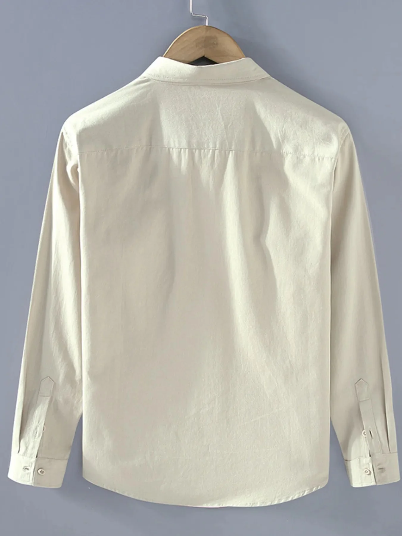 Mens Casual Button-Up Shirt with Front Pocket - 100% Cotton