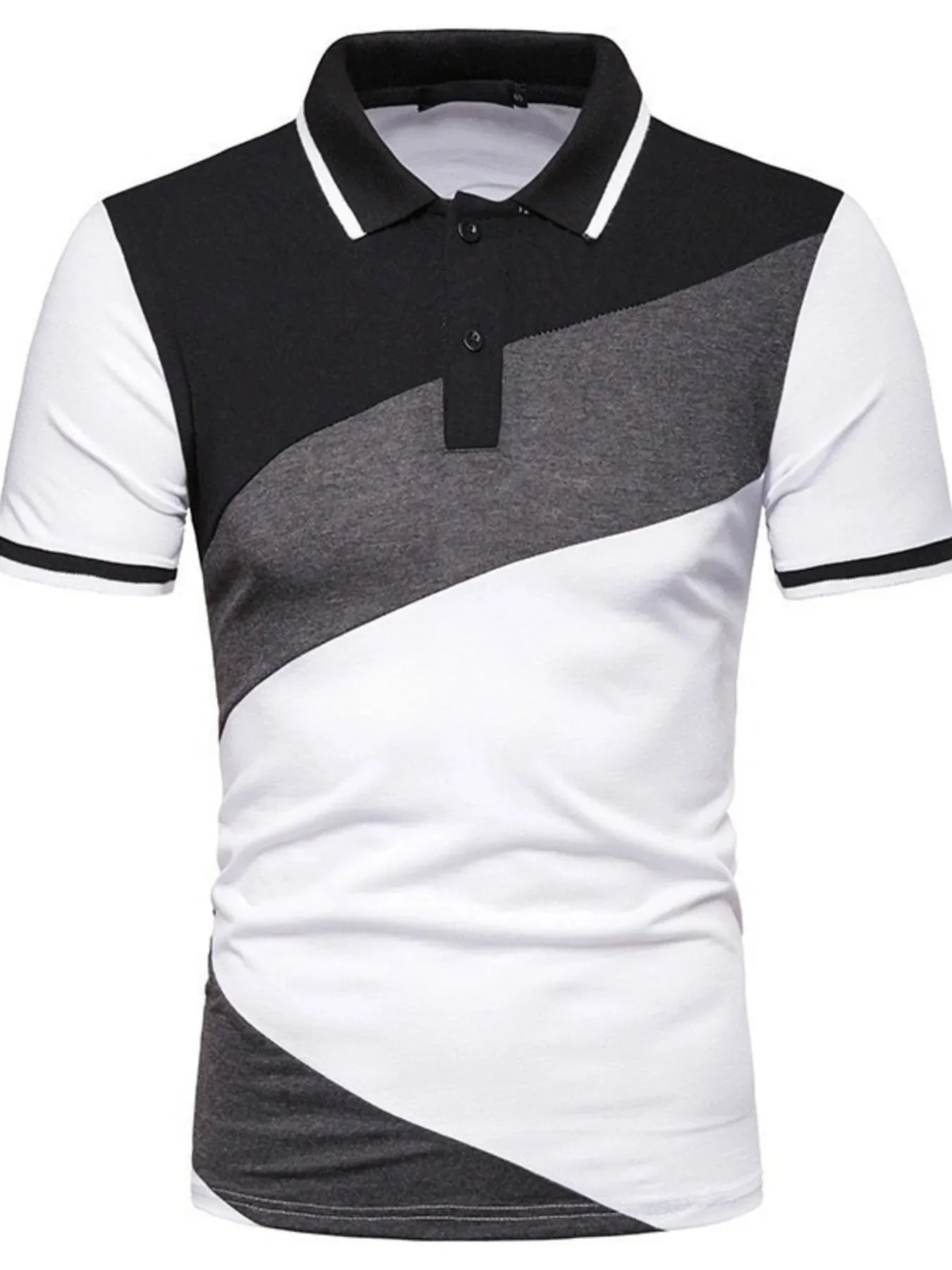 Mens Stylish Color Block Polo Shirt