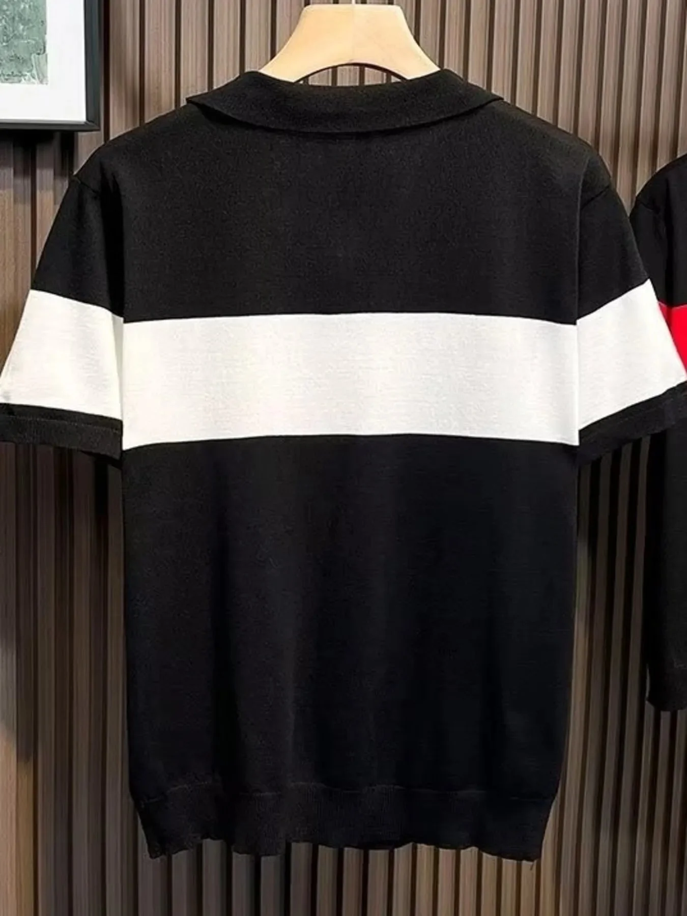 Color Block Short Sleeve Polo Shirt for Men Plus Size