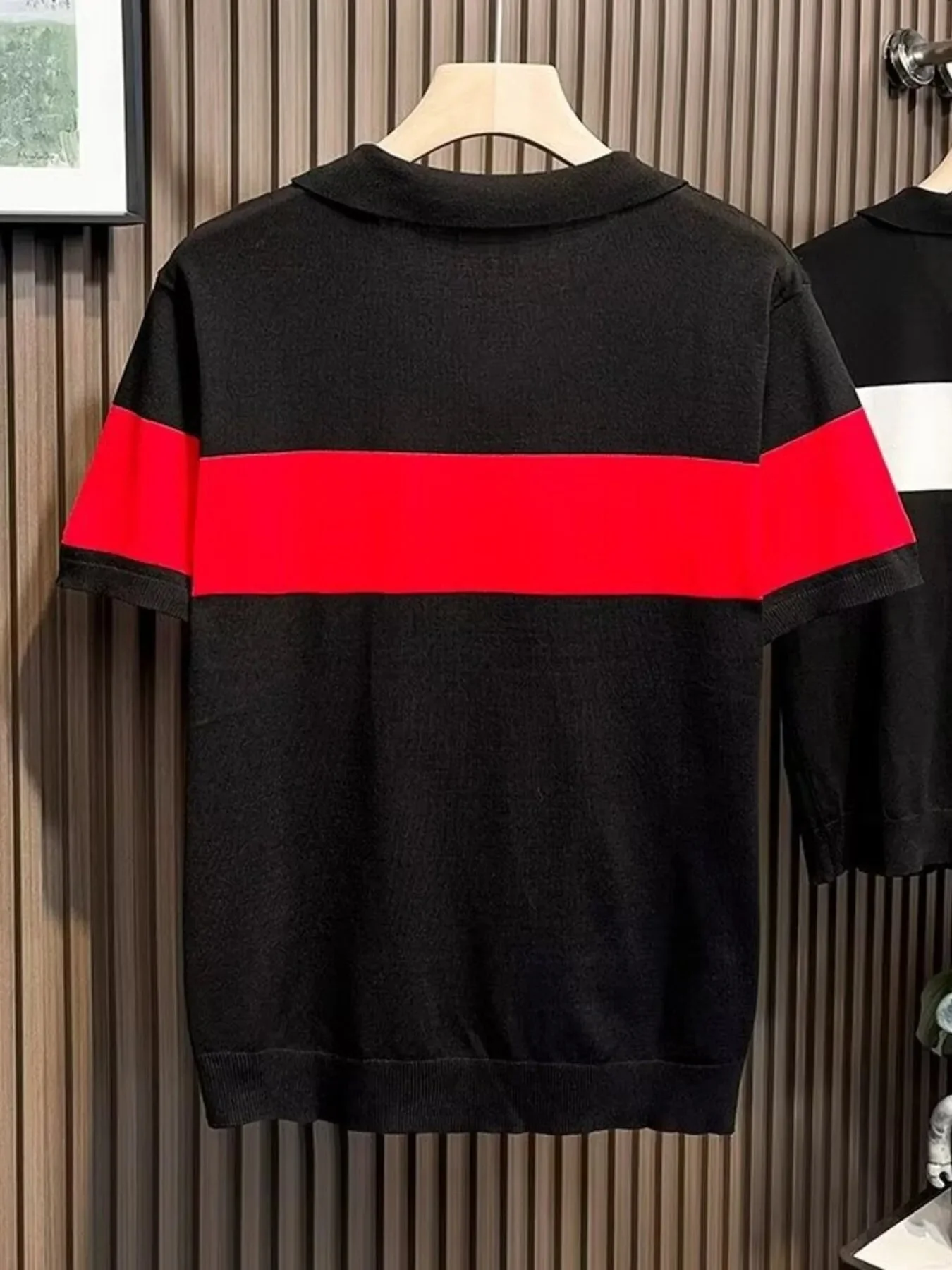 Color Block Short Sleeve Polo Shirt for Men Plus Size