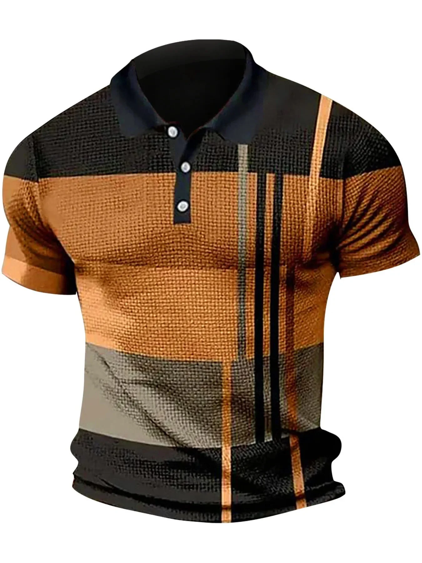 Mens Color Block Polo Shirt with Plus Size Options