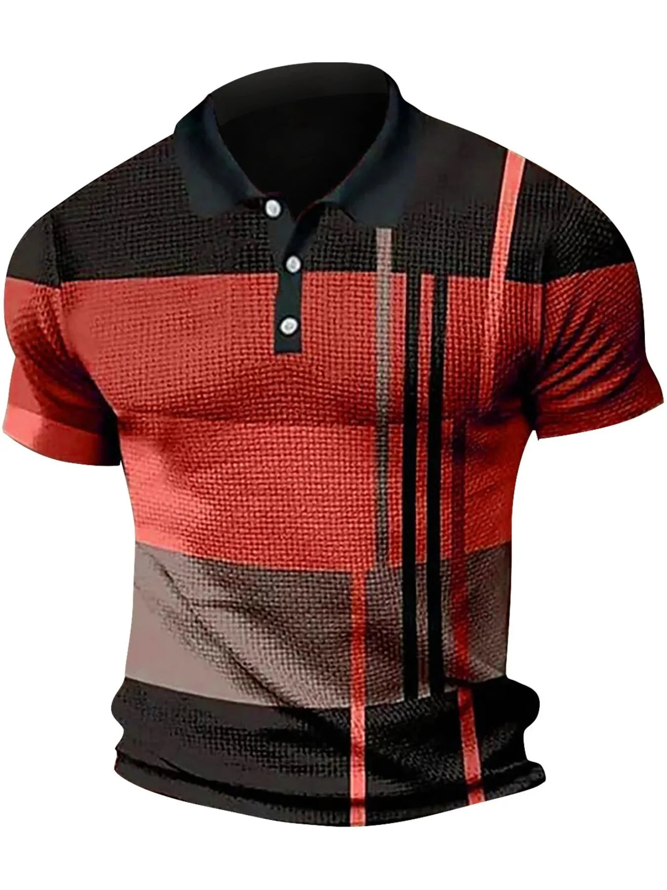 Mens Color Block Polo Shirt with Plus Size Options