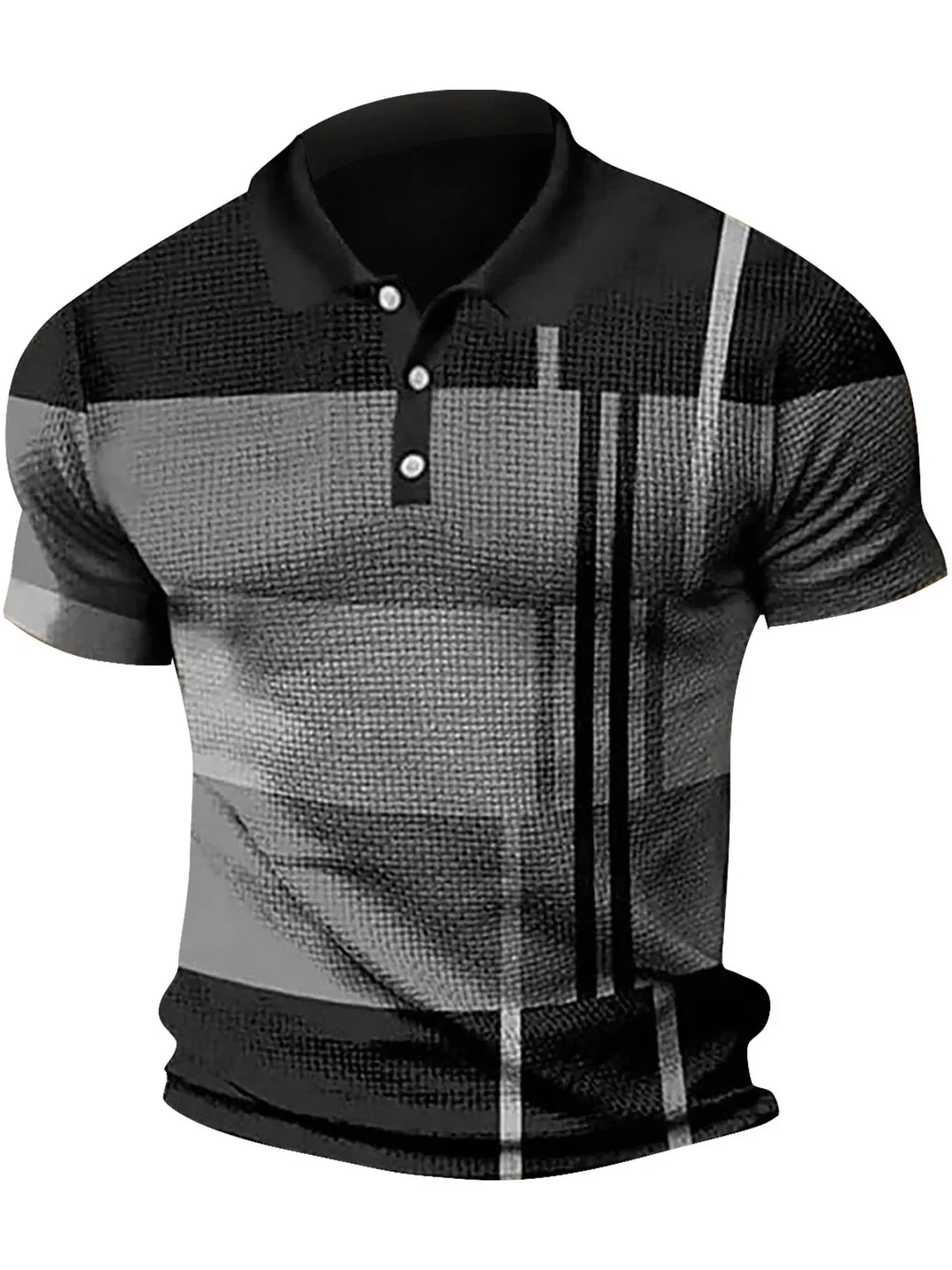 Mens Color Block Polo Shirt with Plus Size Options