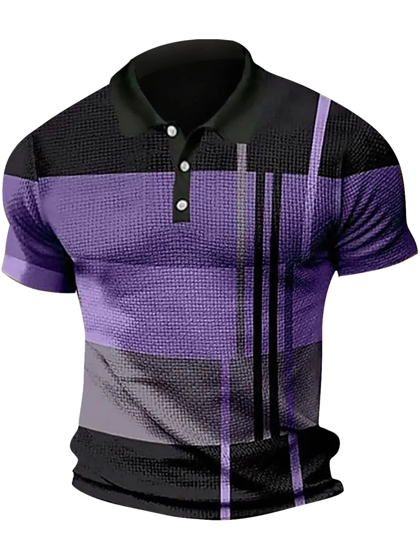 Mens Color Block Polo Shirt with Plus Size Options