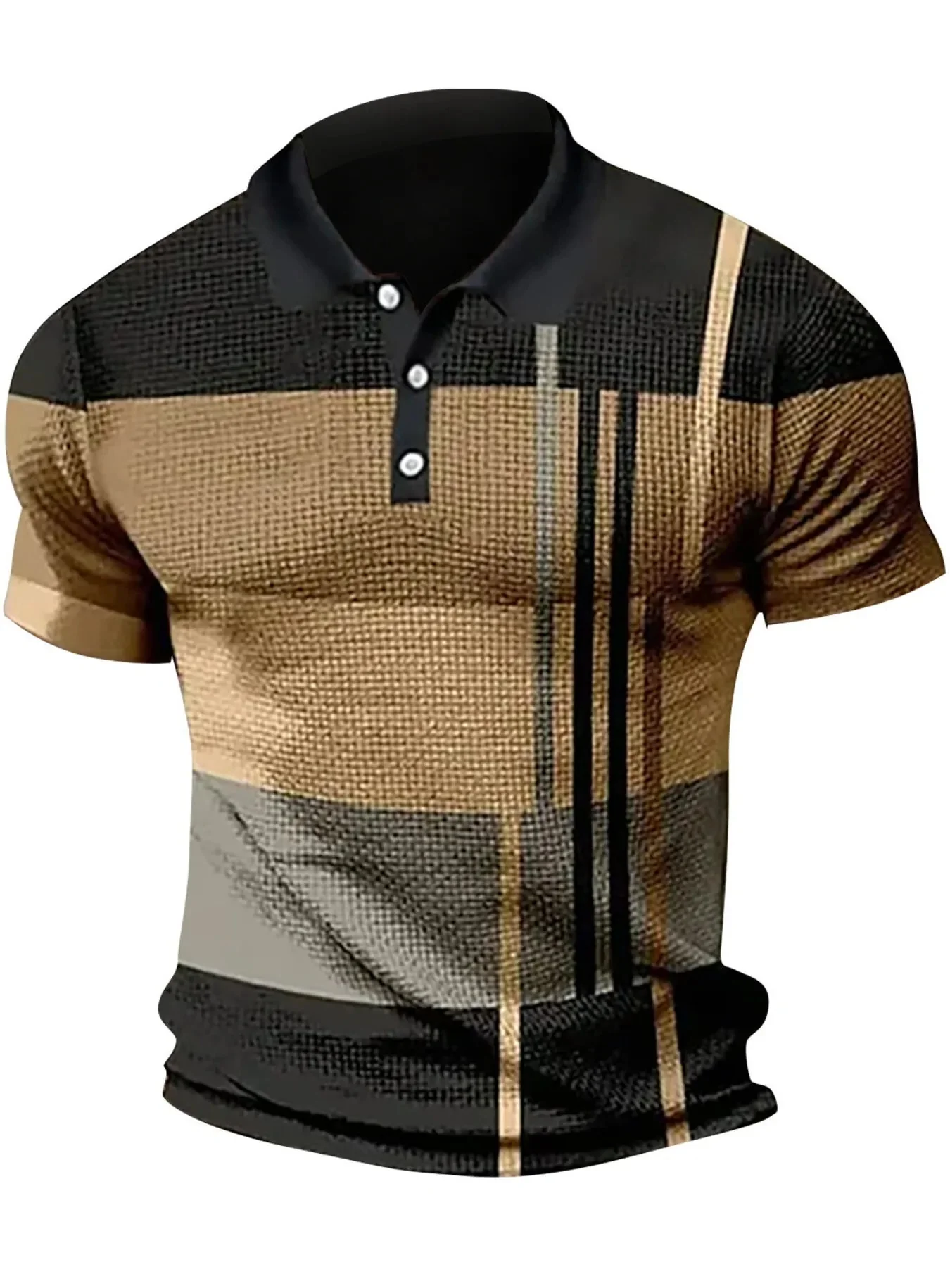 Mens Color Block Polo Shirt with Plus Size Options