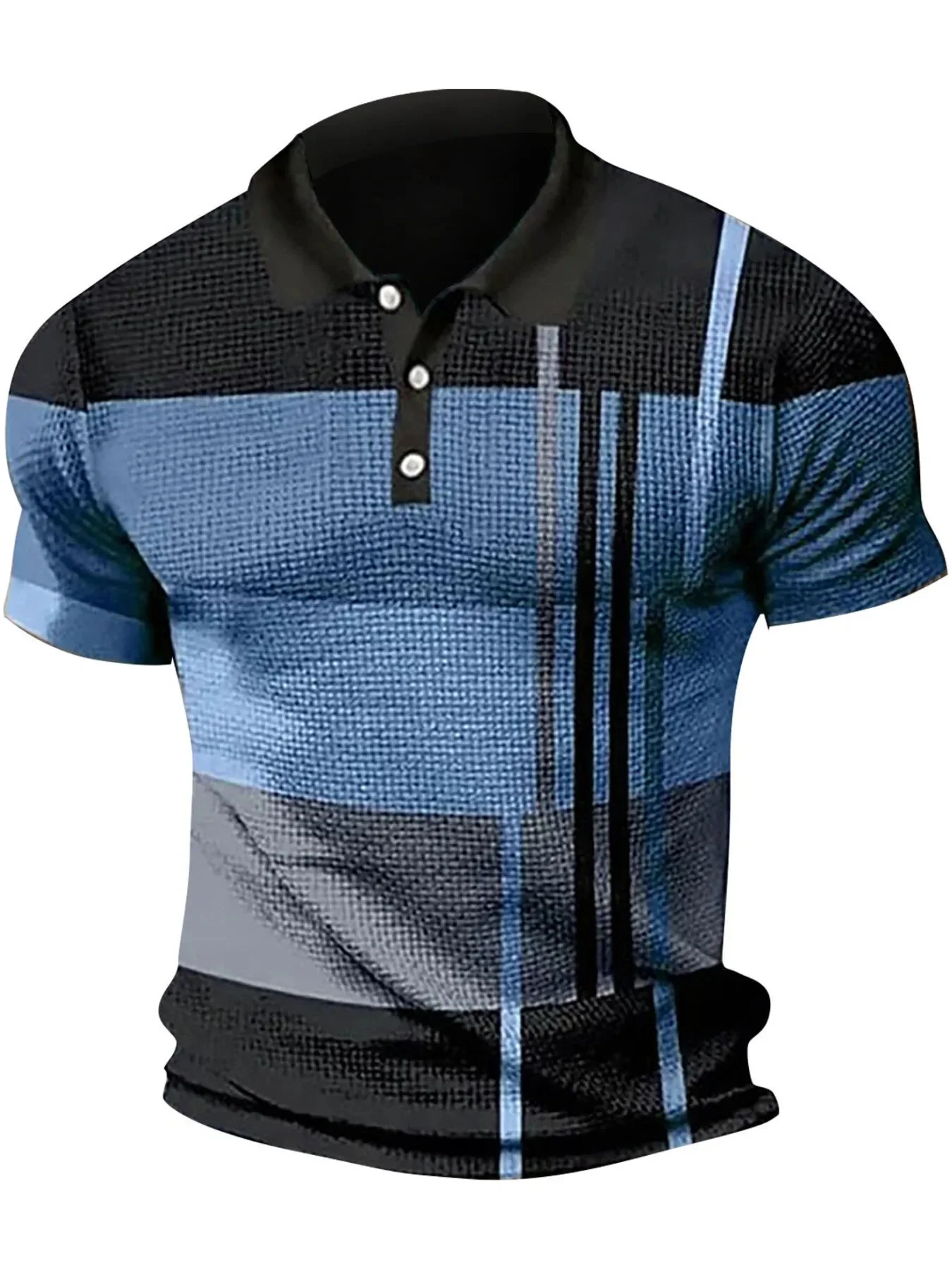 Mens Color Block Polo Shirt with Plus Size Options