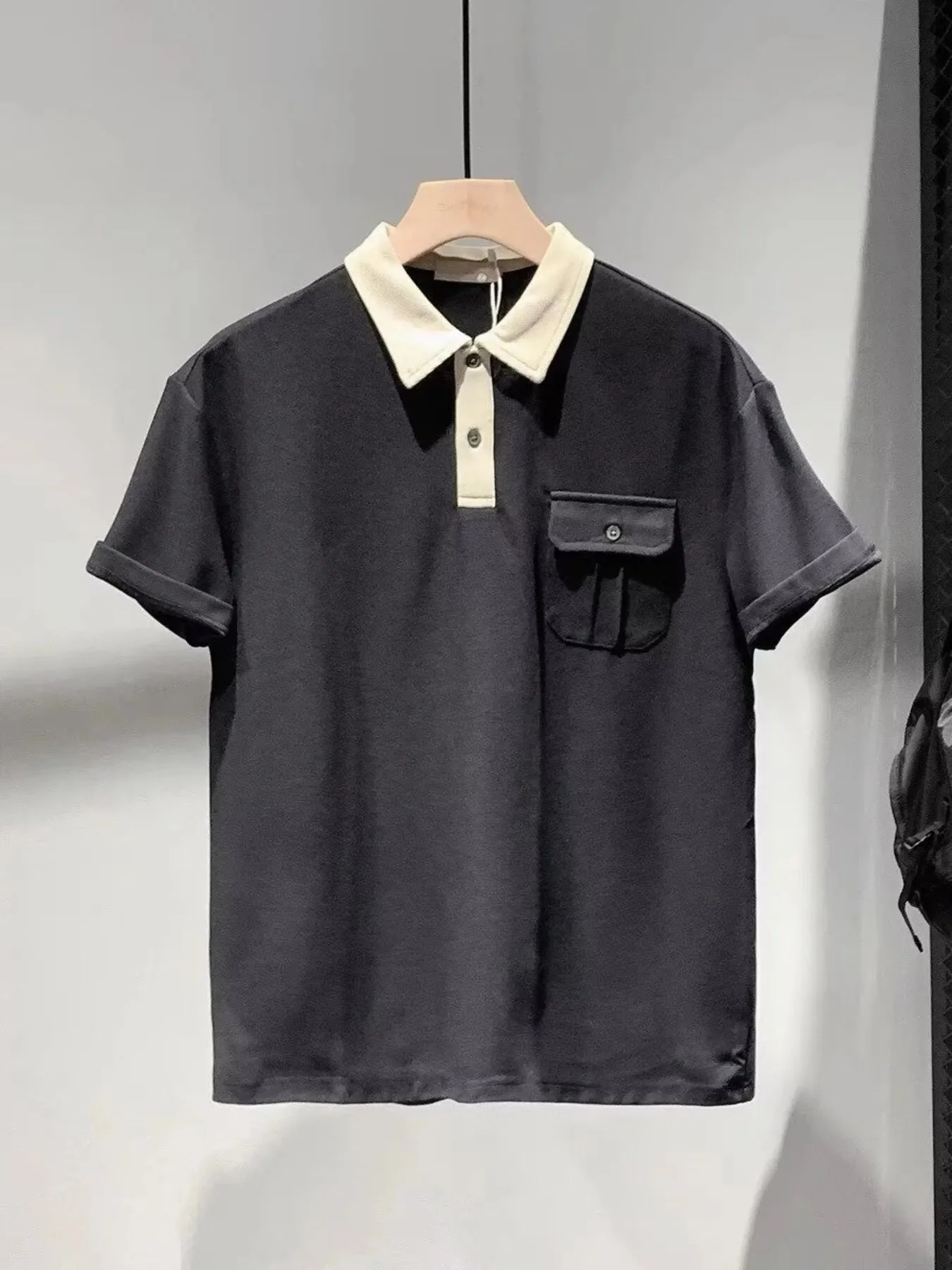 Mens Polo Shirt with Button Detail