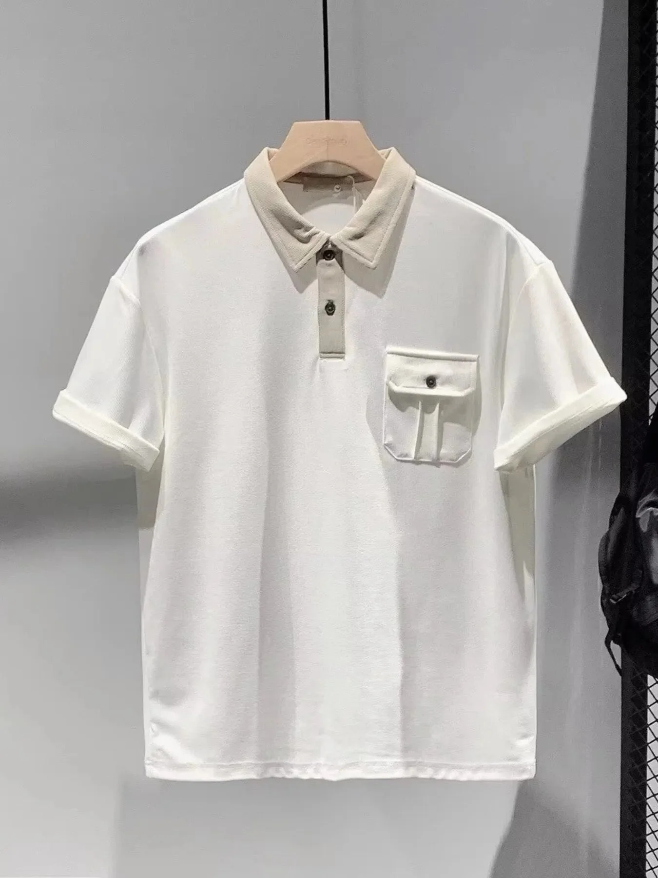 Mens Polo Shirt with Button Detail