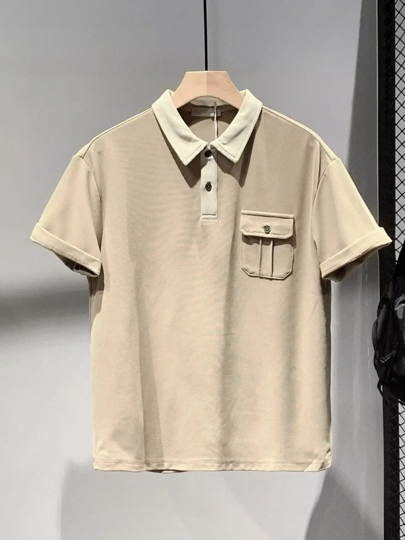 Mens Polo Shirt with Button Detail