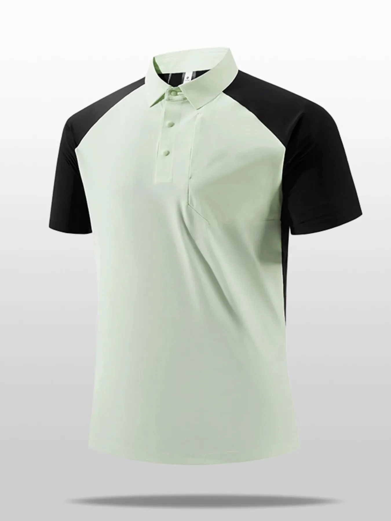 Mens Color Block Polo Shirt Plus Size Black