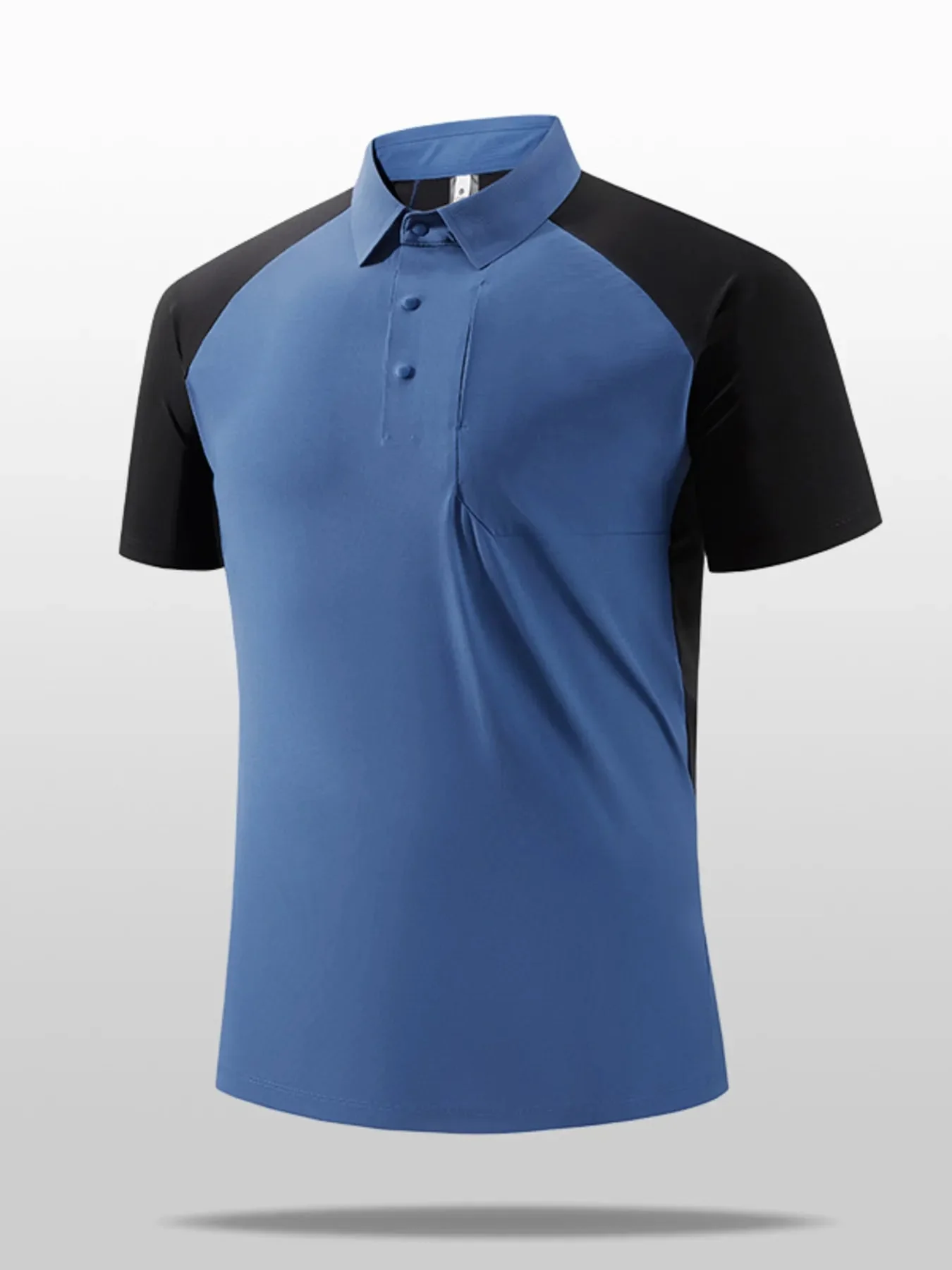 Mens Color Block Polo Shirt Plus Size Black