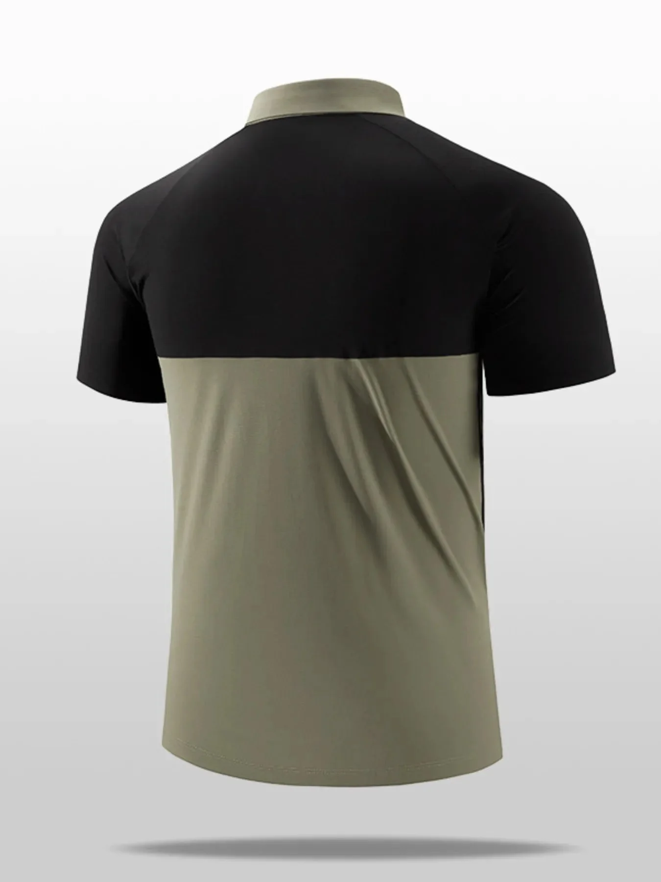 Mens Color Block Polo Shirt Plus Size Black