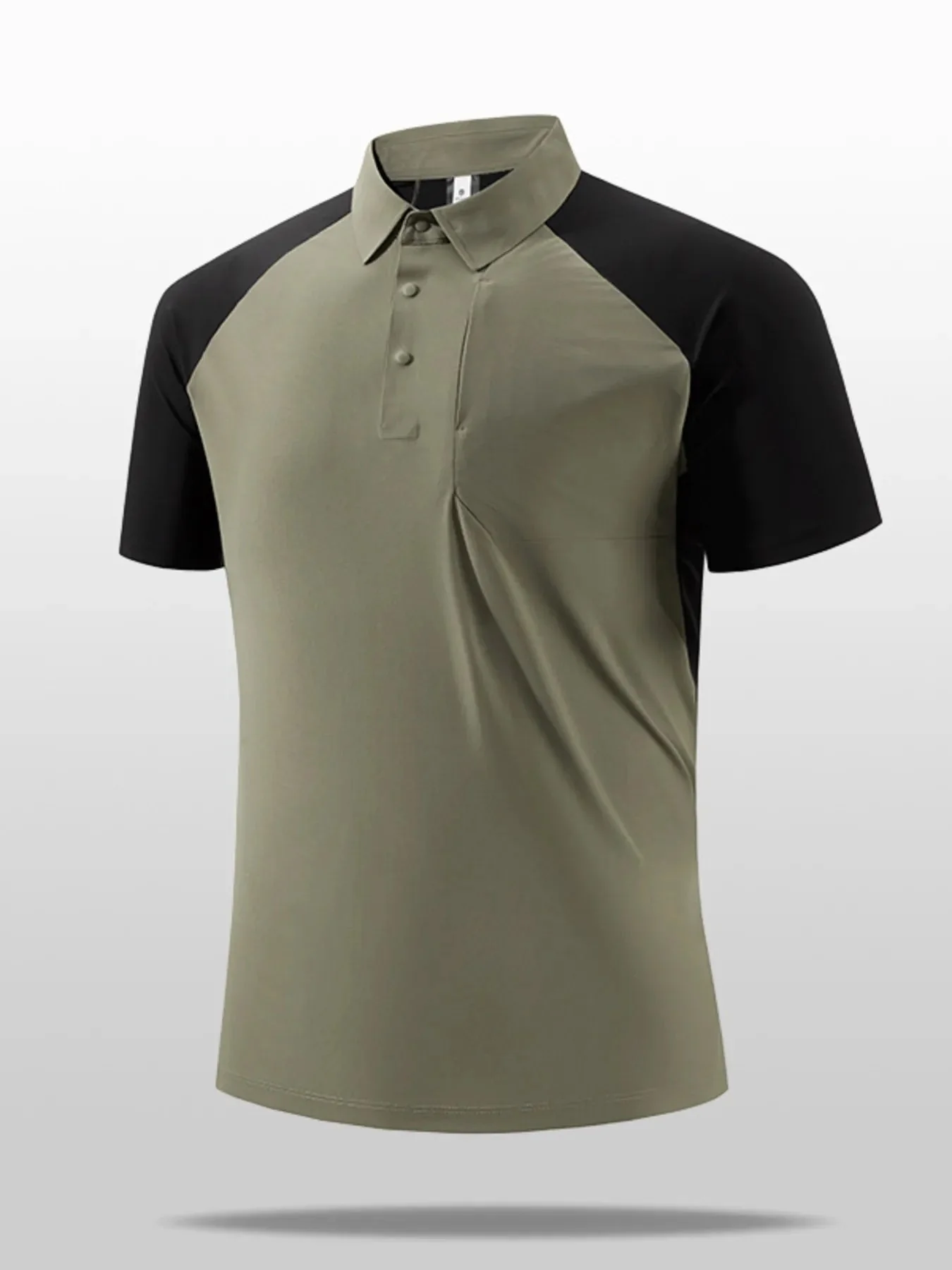 Mens Color Block Polo Shirt Plus Size Black