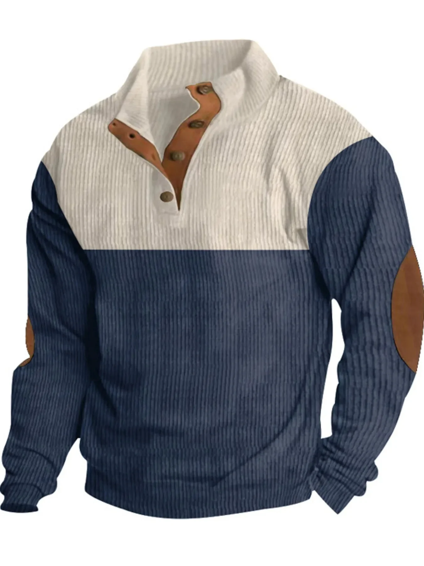 Mens Color Block Long Sleeve Sweatshirt - Plus Size Collection