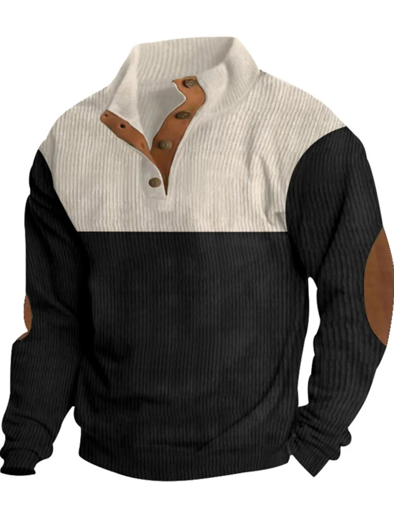 Mens Color Block Long Sleeve Sweatshirt - Plus Size Collection