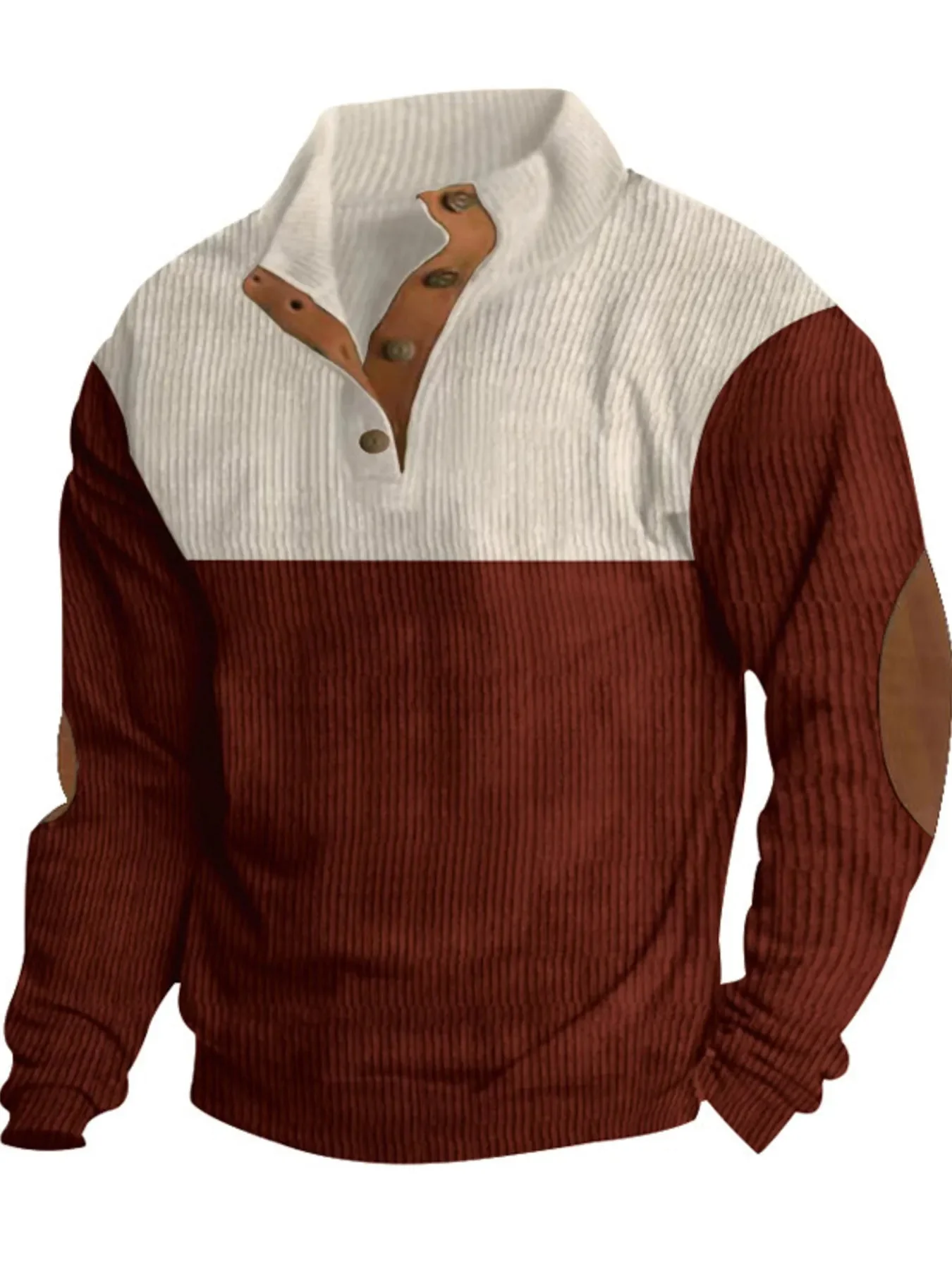 Mens Color Block Long Sleeve Sweatshirt - Plus Size Collection