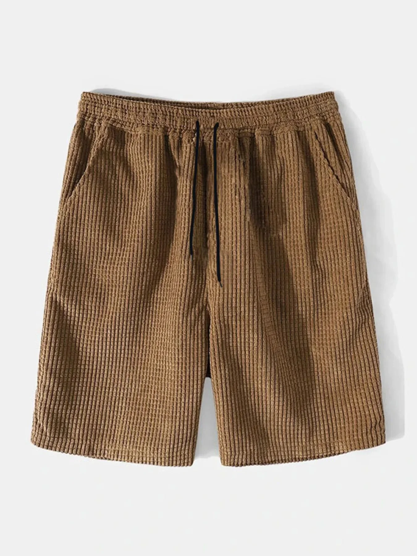 Mens Contrast Shirt and Shorts Set in Brown - Two-Piece