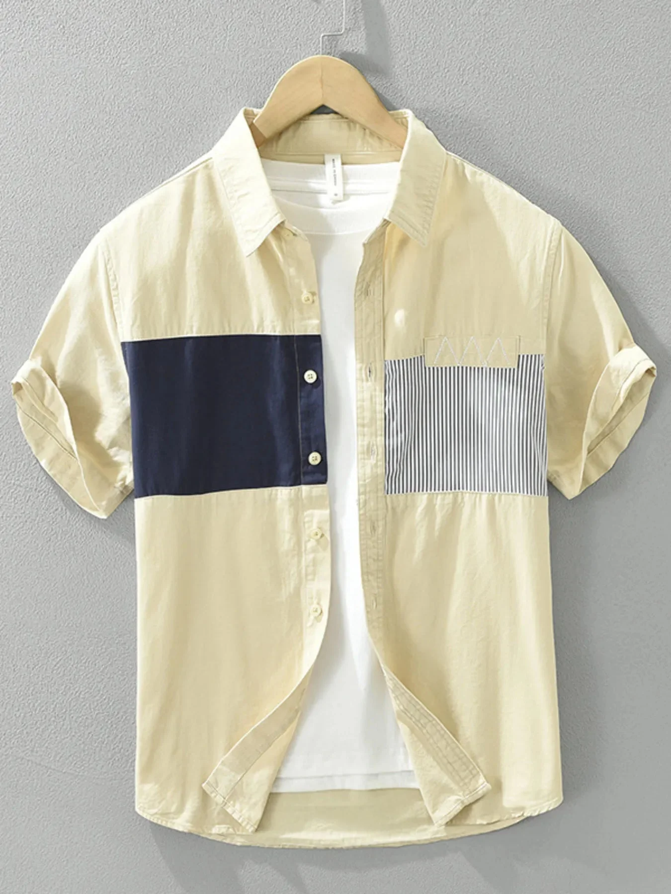Classic Short Sleeve Button-Up Shirt for Men