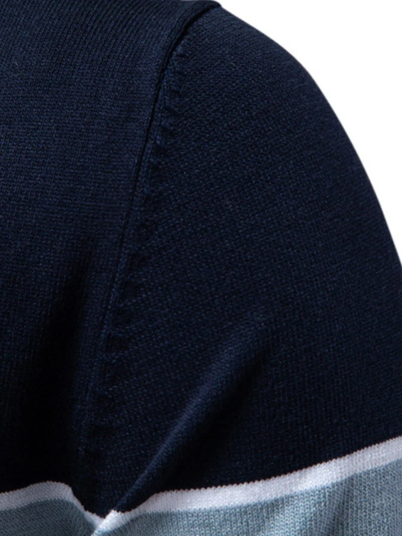 Mens Ribbed Short Sleeve Polo Shirt with Contrast Stitching