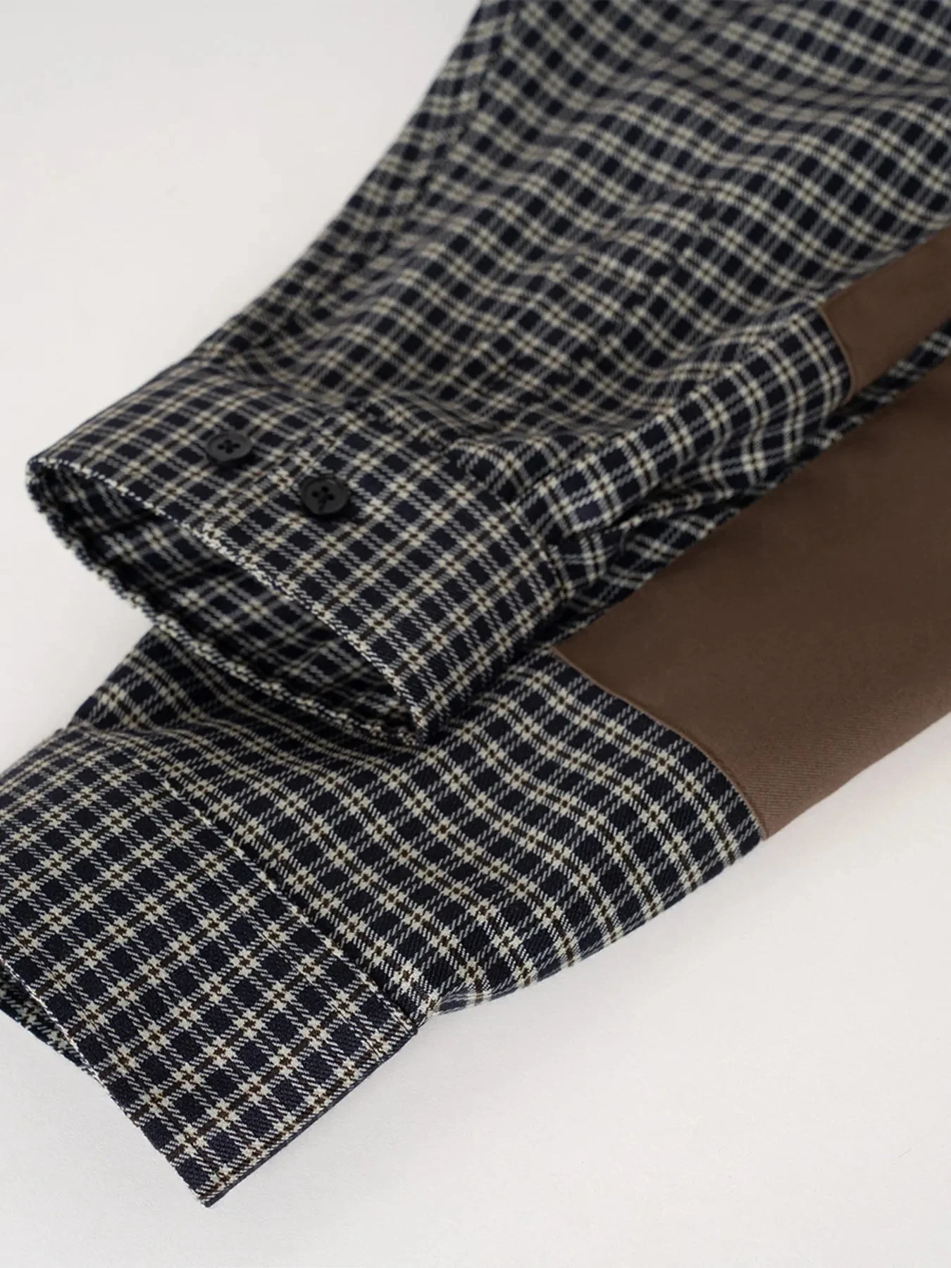 Navy Blue Plaid Long Sleeve Shirt Mens Casual Button-Down