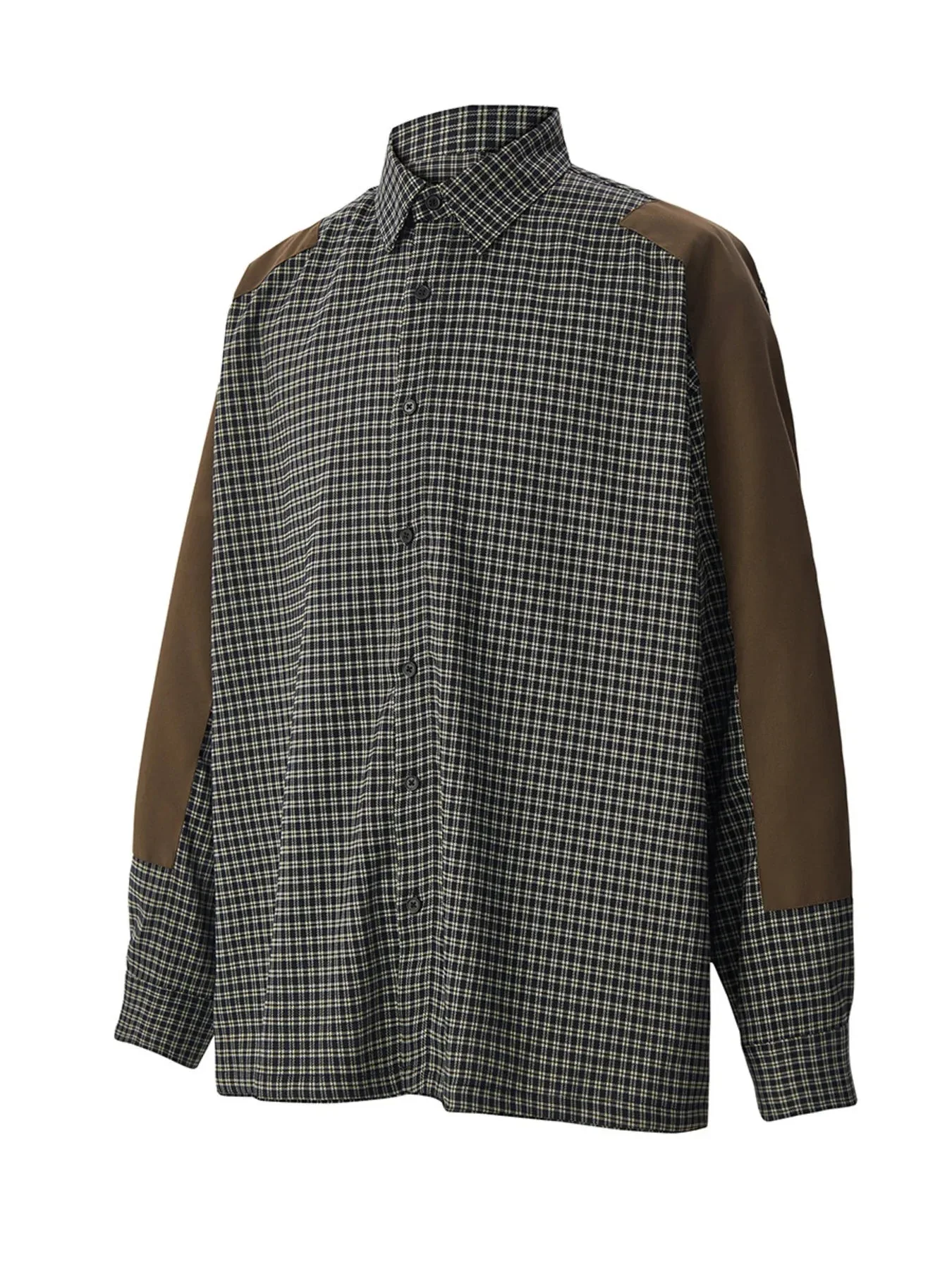 Navy Blue Plaid Long Sleeve Shirt Mens Casual Button-Down