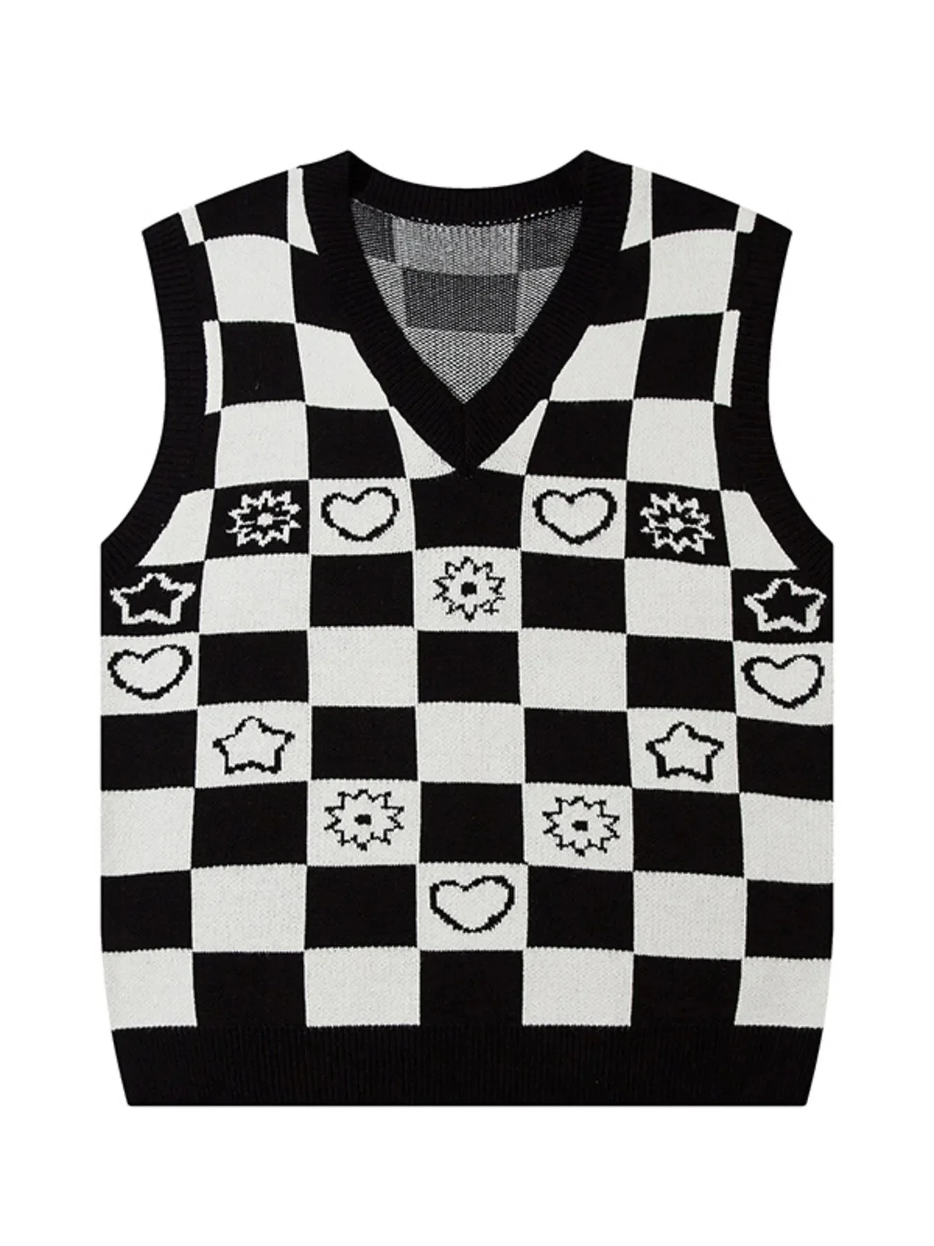 Heart Pattern Sweater Vest for Men - Stylish Layering Option
