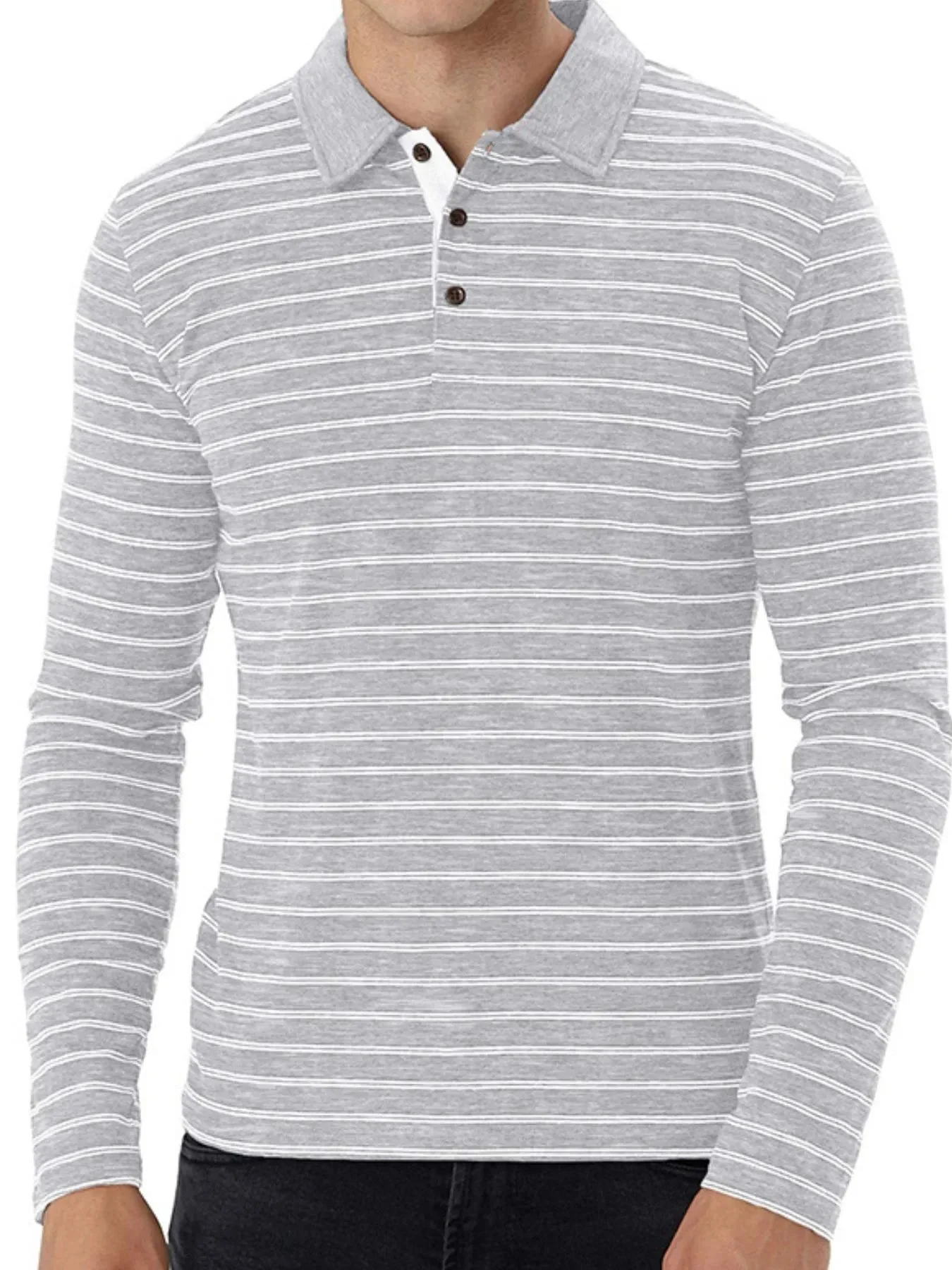Striped Cotton Polo Shirt for Men