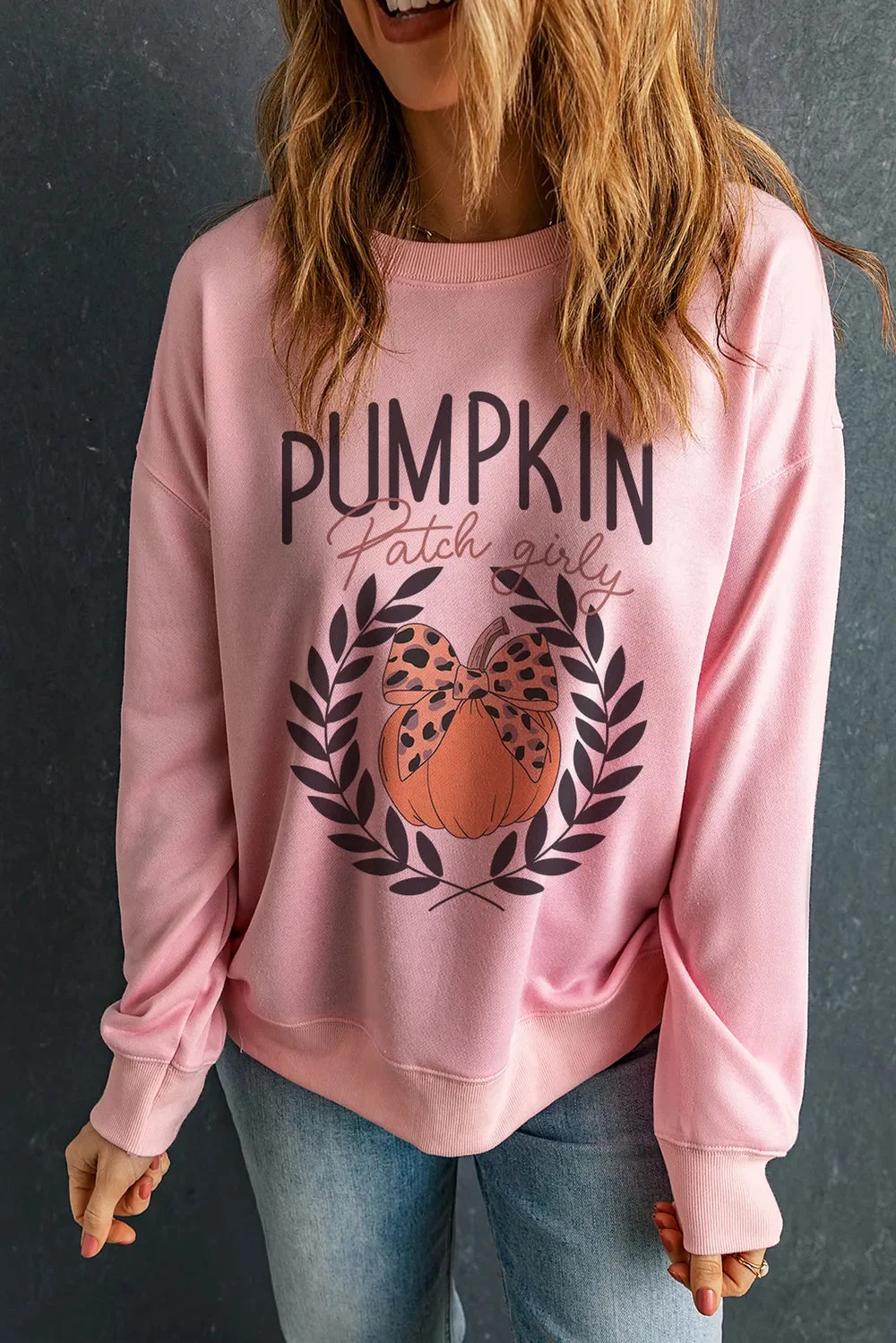 Blush Pink Long Sleeve Sweatshirt for Women