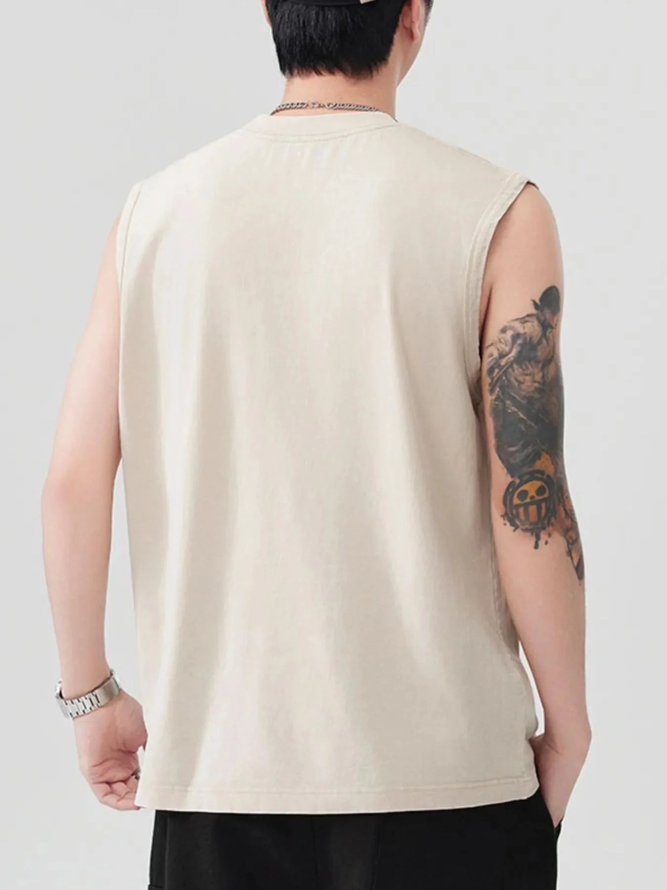 Mens Round Neck Cotton Tank Top