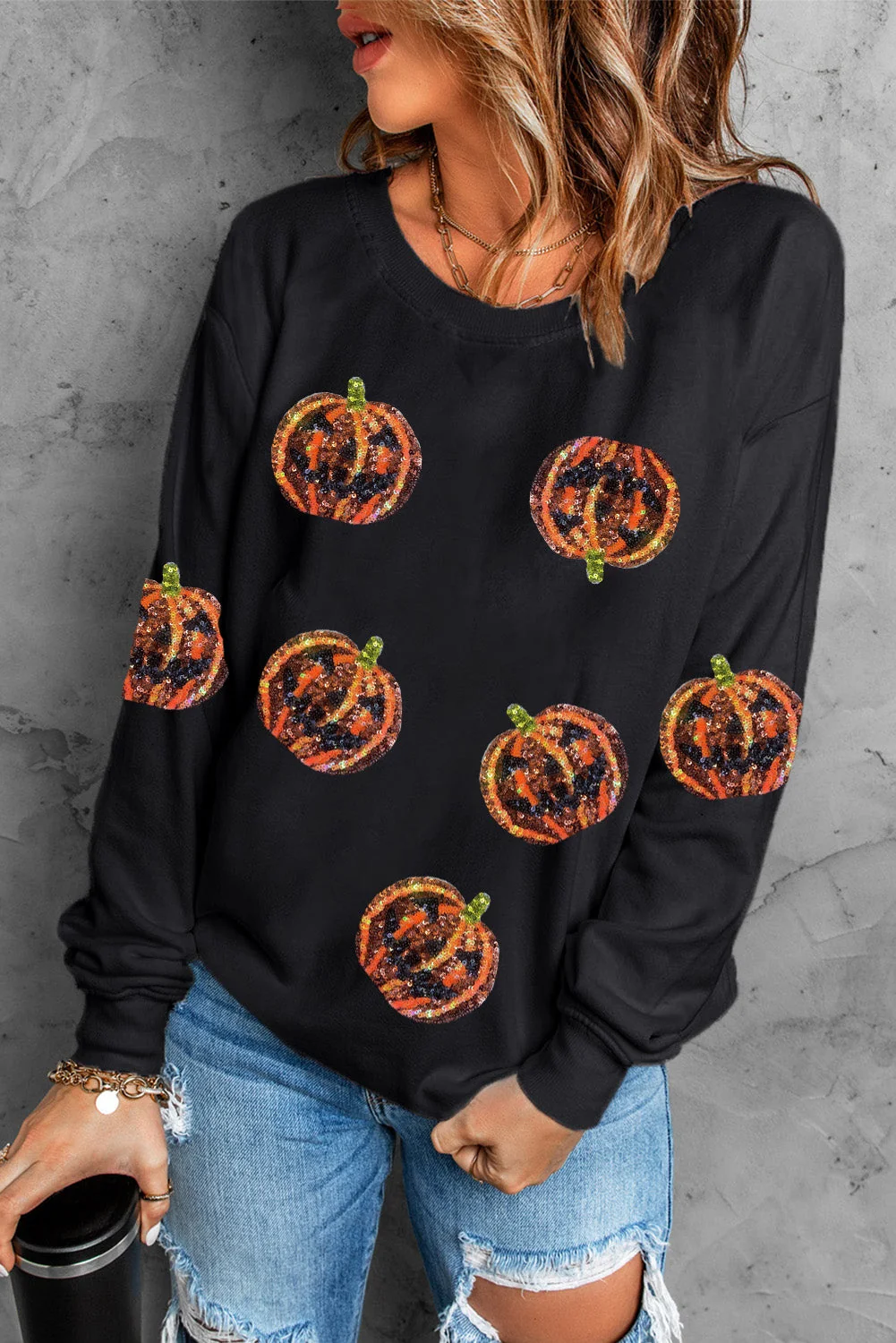 Black Dropped Shoulder Sweatshirt