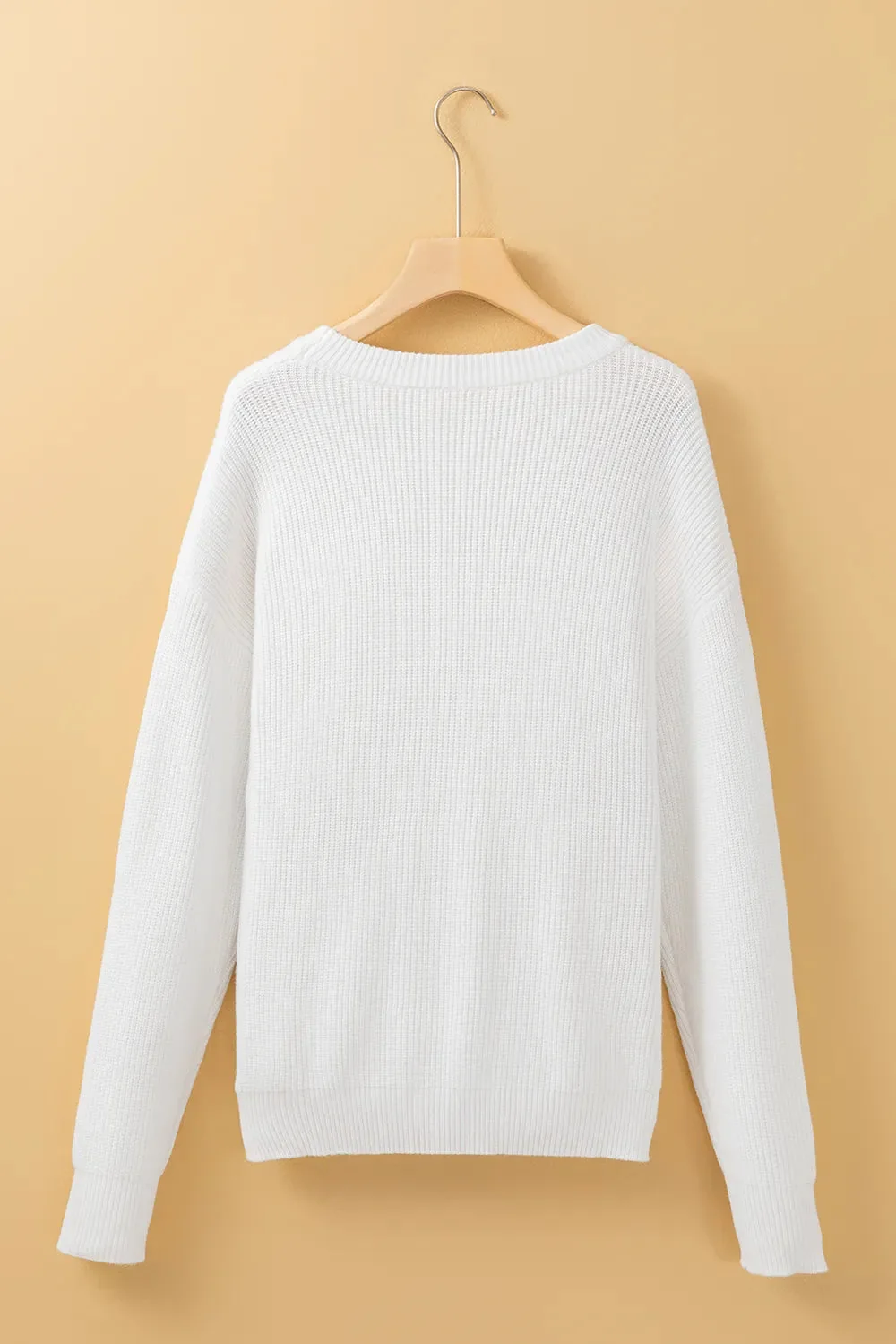 Cozy Round Neck Long Sleeve Sweater in Pumpkin Design