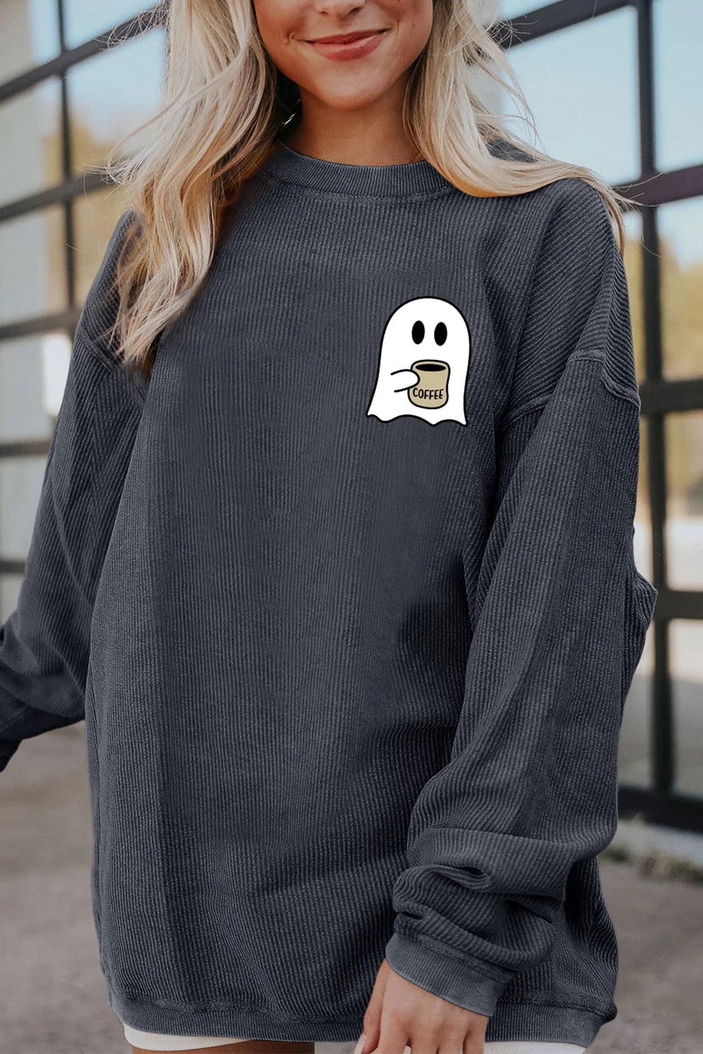 Charcoal Drop Shoulder Sweatshirt
