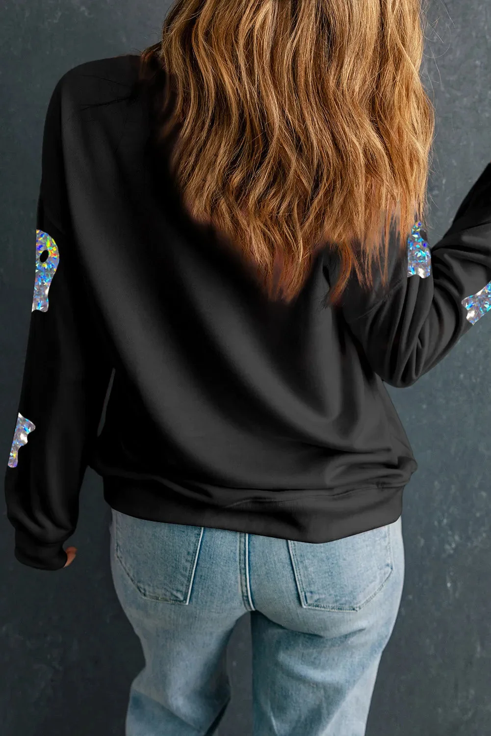 Black Round Neck Long Sleeve Shirt