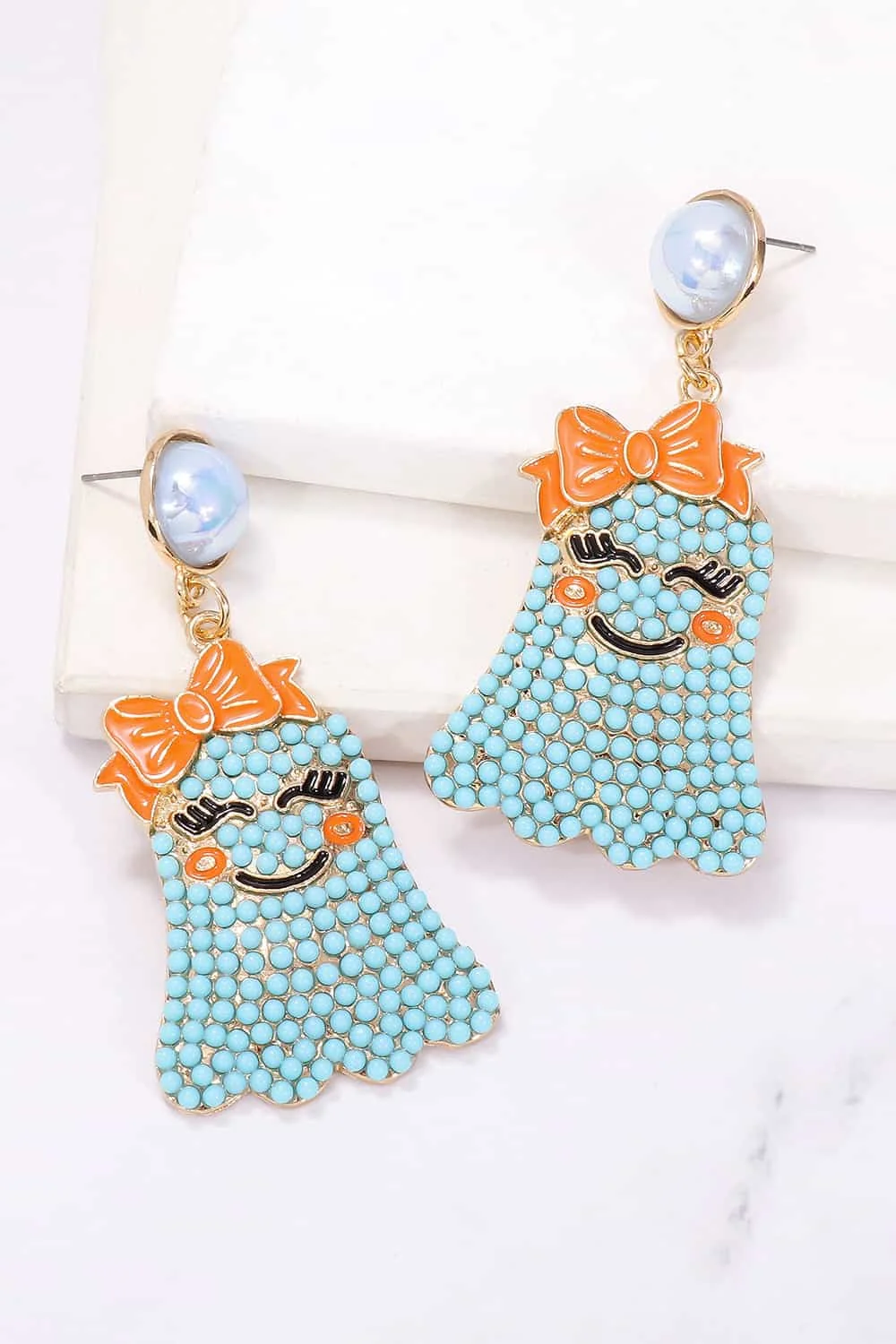 Ghost Shape Pearl Earrings - Stylish Synthetic Jewelry