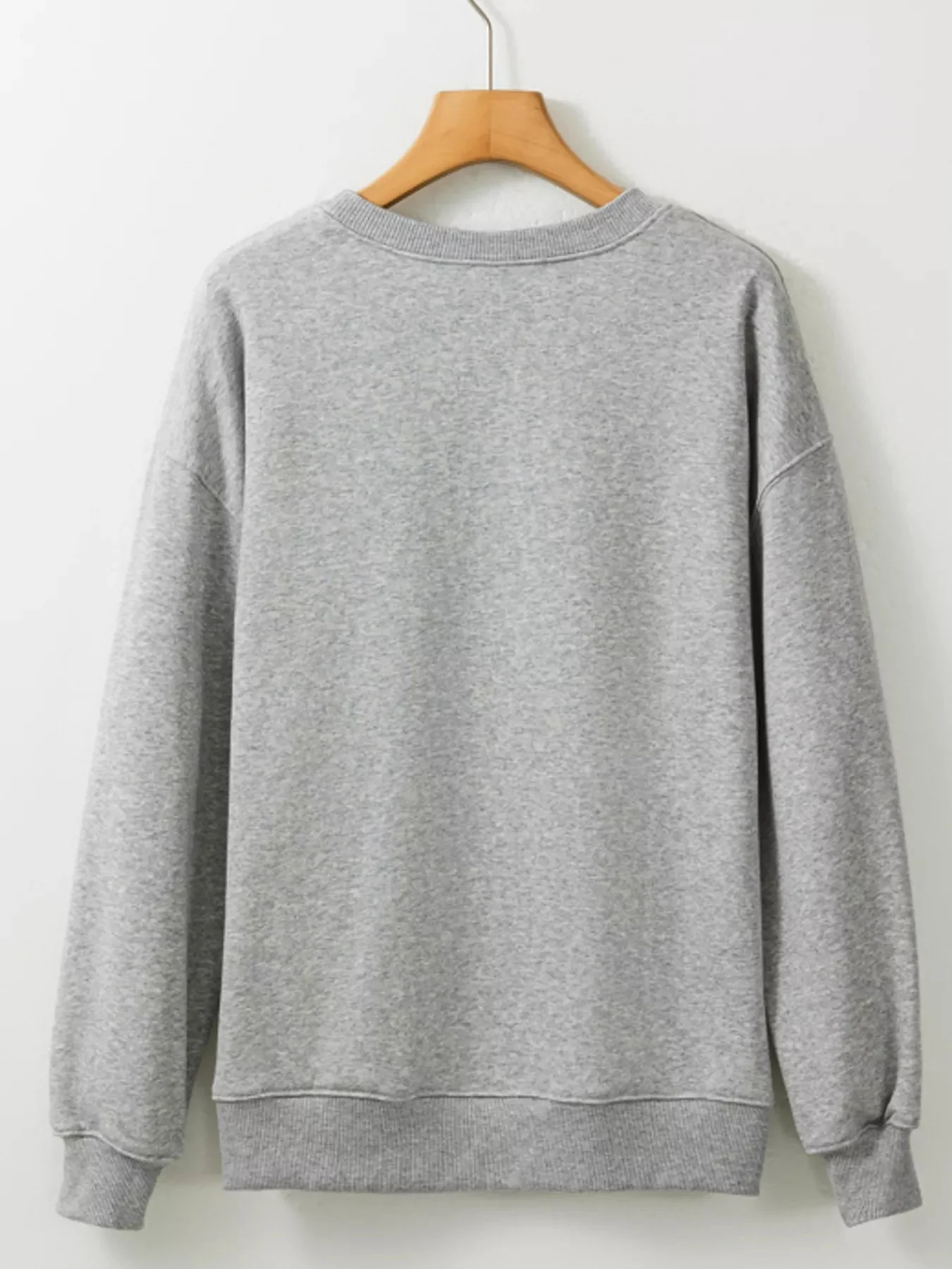 Ghost Halloween Sweatshirt Gray Basic Style