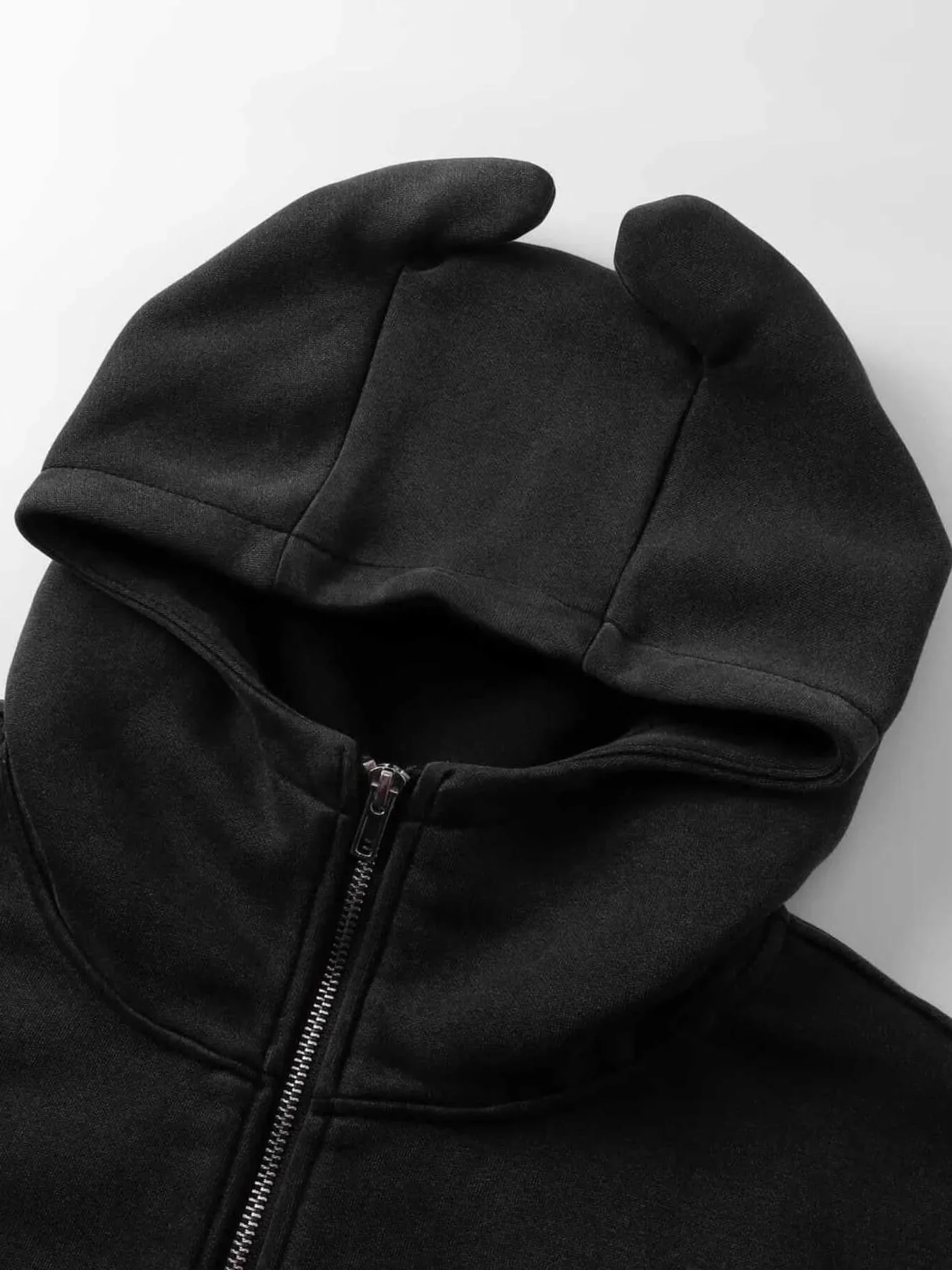 Devil Horn Zip-Up Hoodie - Mens Fashion Sweatshirt