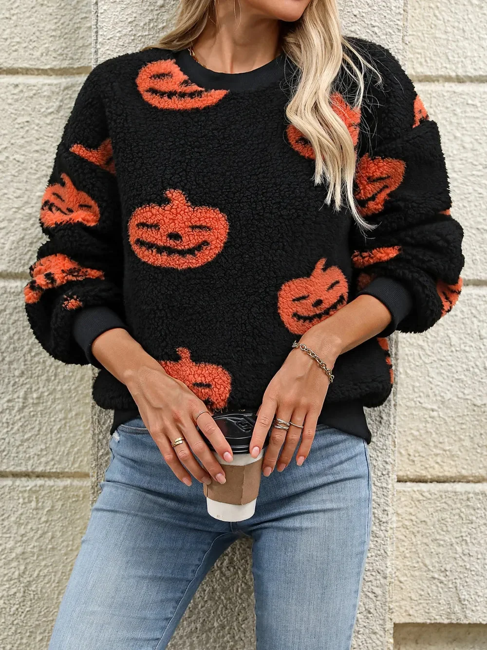 Cozy Orange Knit Relax Fit Sweater