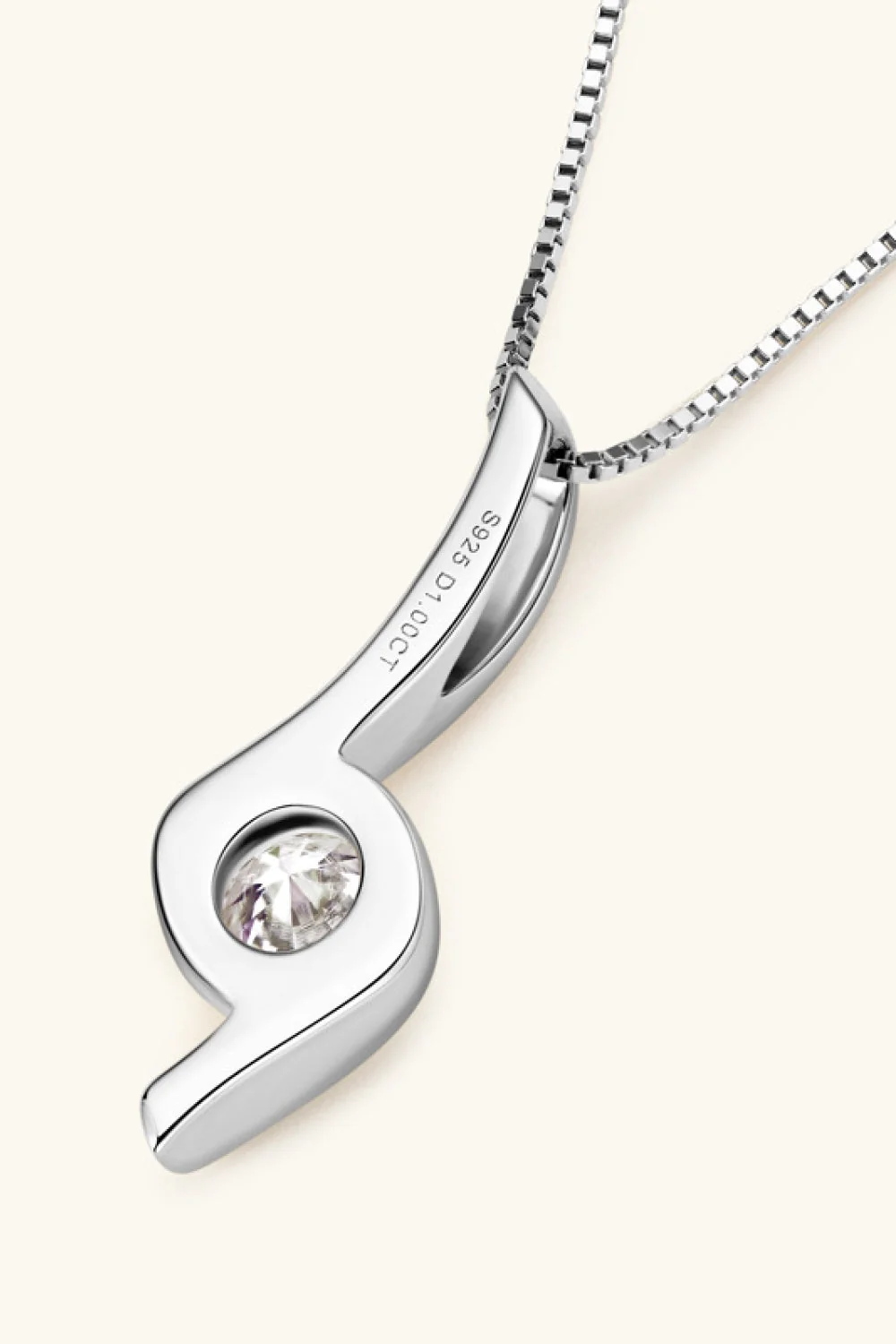 1 Carat Moissanite Sterling Silver Necklace - Elegant Jewelry