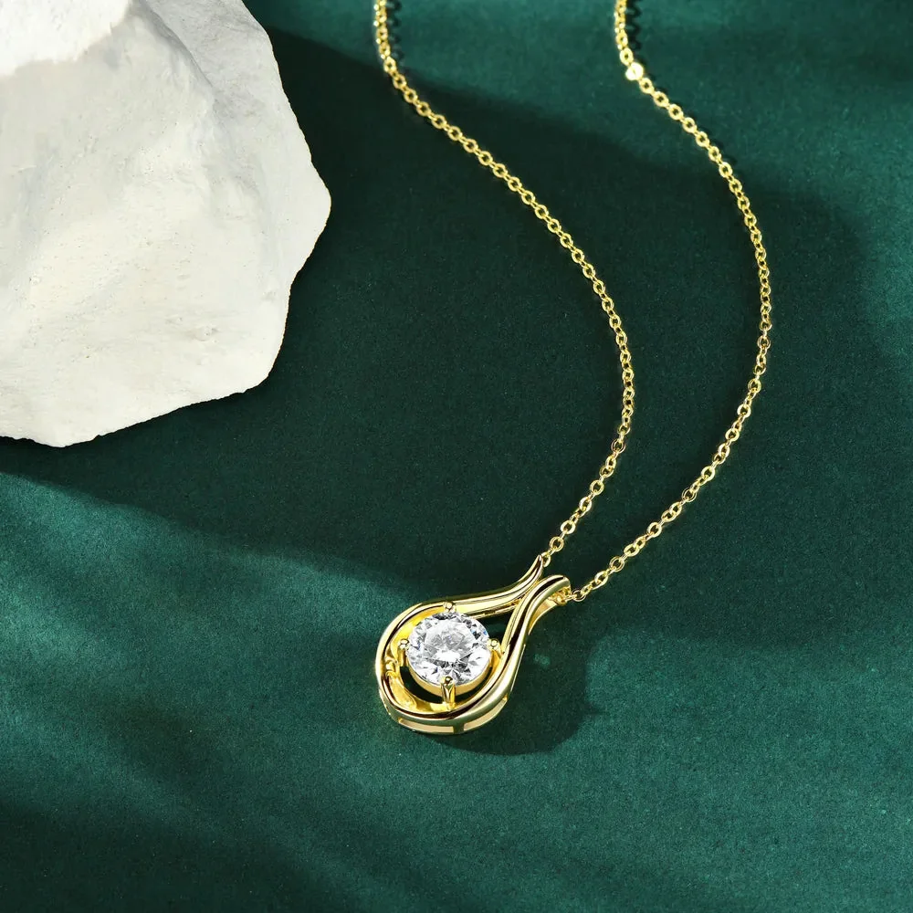 2 Carat Moissanite Sterling Silver Pendant Necklace