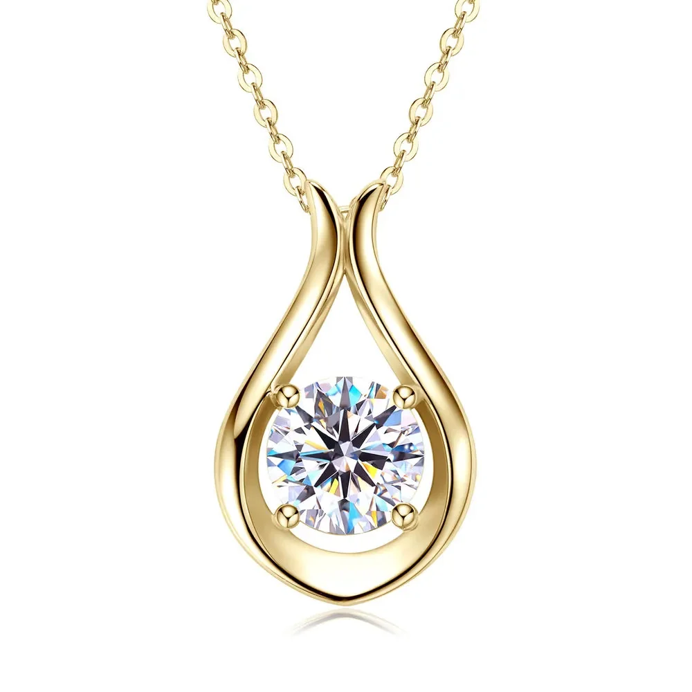 2 Carat Moissanite Sterling Silver Pendant Necklace