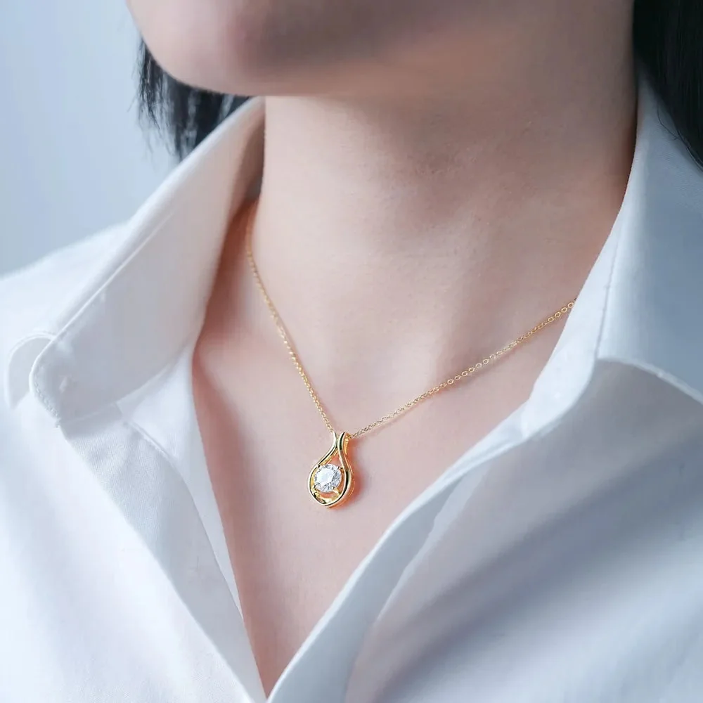 2 Carat Moissanite Sterling Silver Pendant Necklace