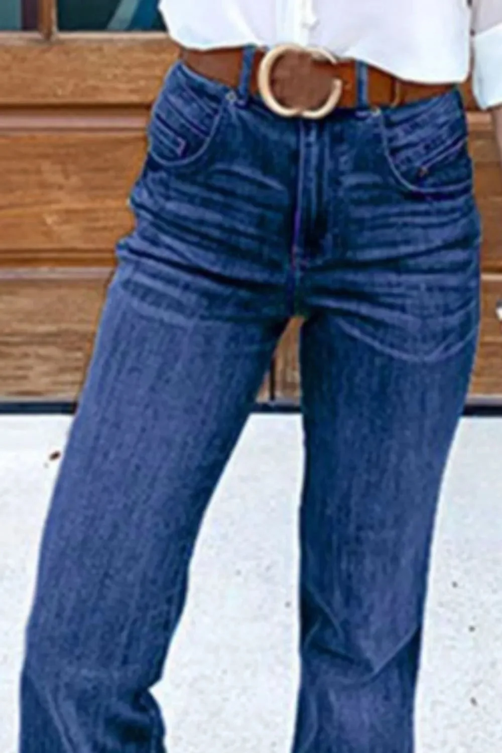 Classic Full-Length Denim Jeans with Pockets